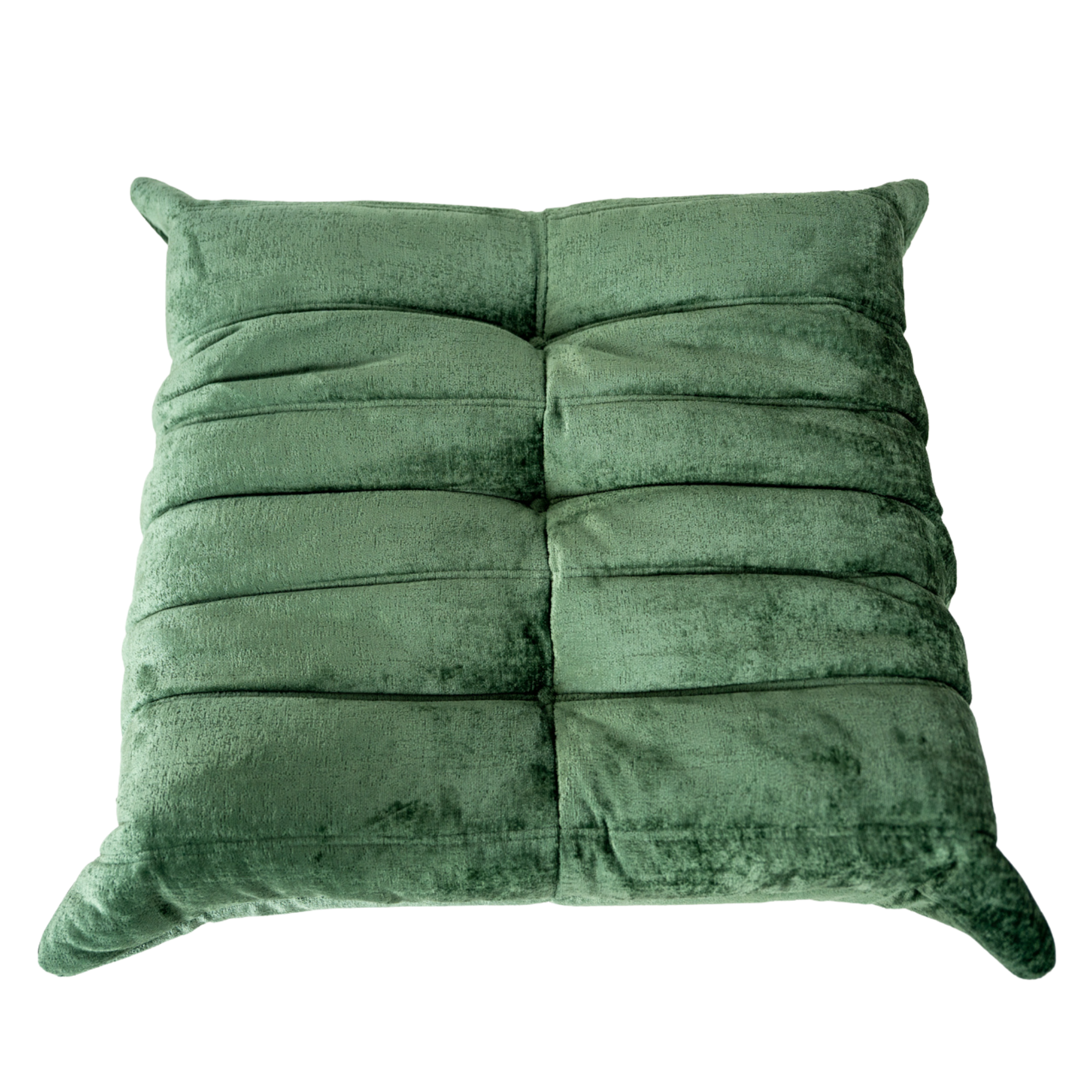 Togo Armchair and Ottoman Set Washed Velvet Forest Green