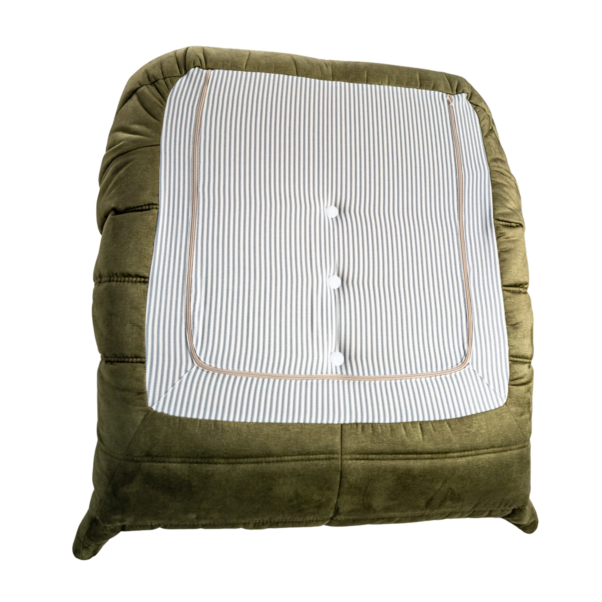 Togo Armchair and Ottoman Set Wave Velvet Olive Green