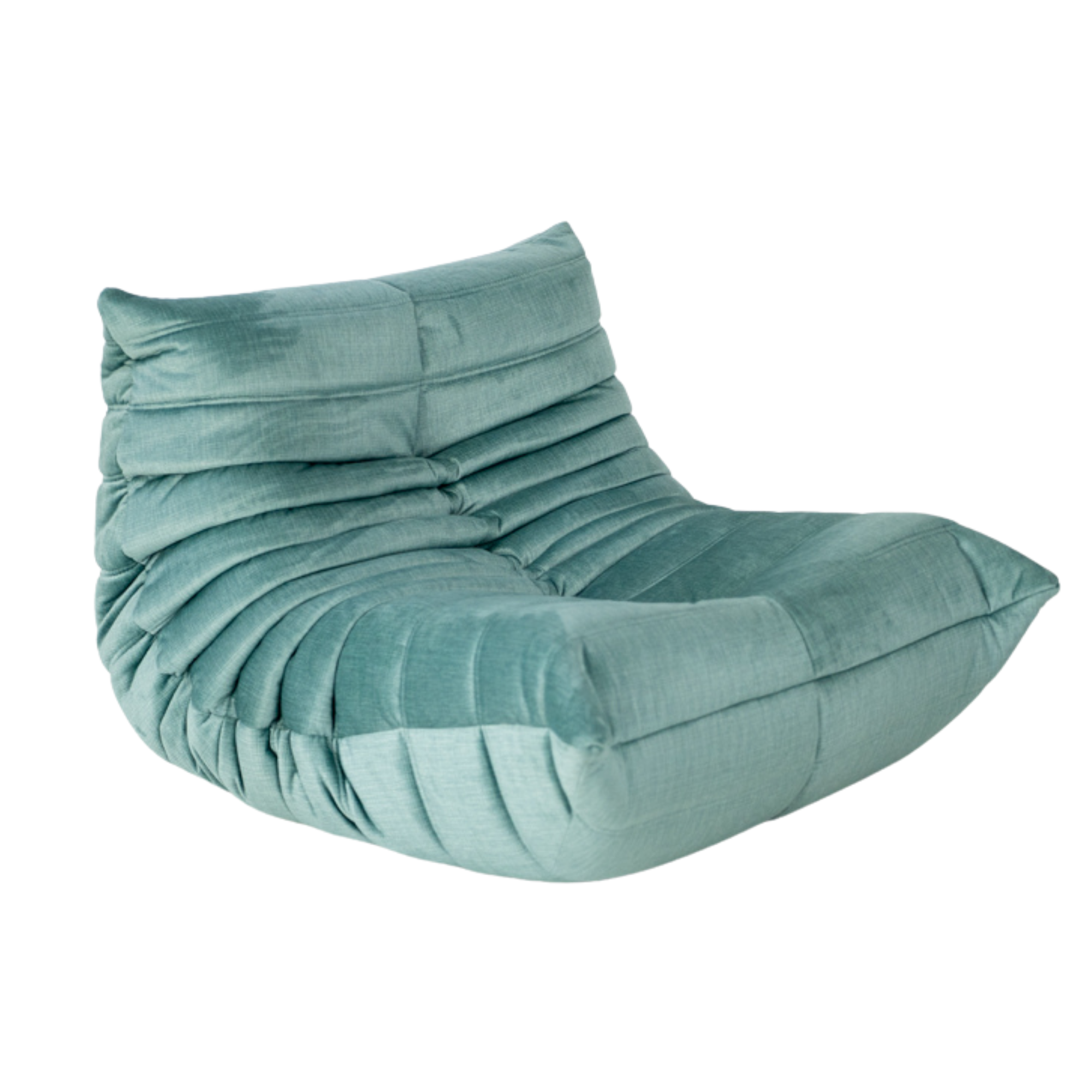 Togo Sessel und Ottoman Set Rib Samt Aqua