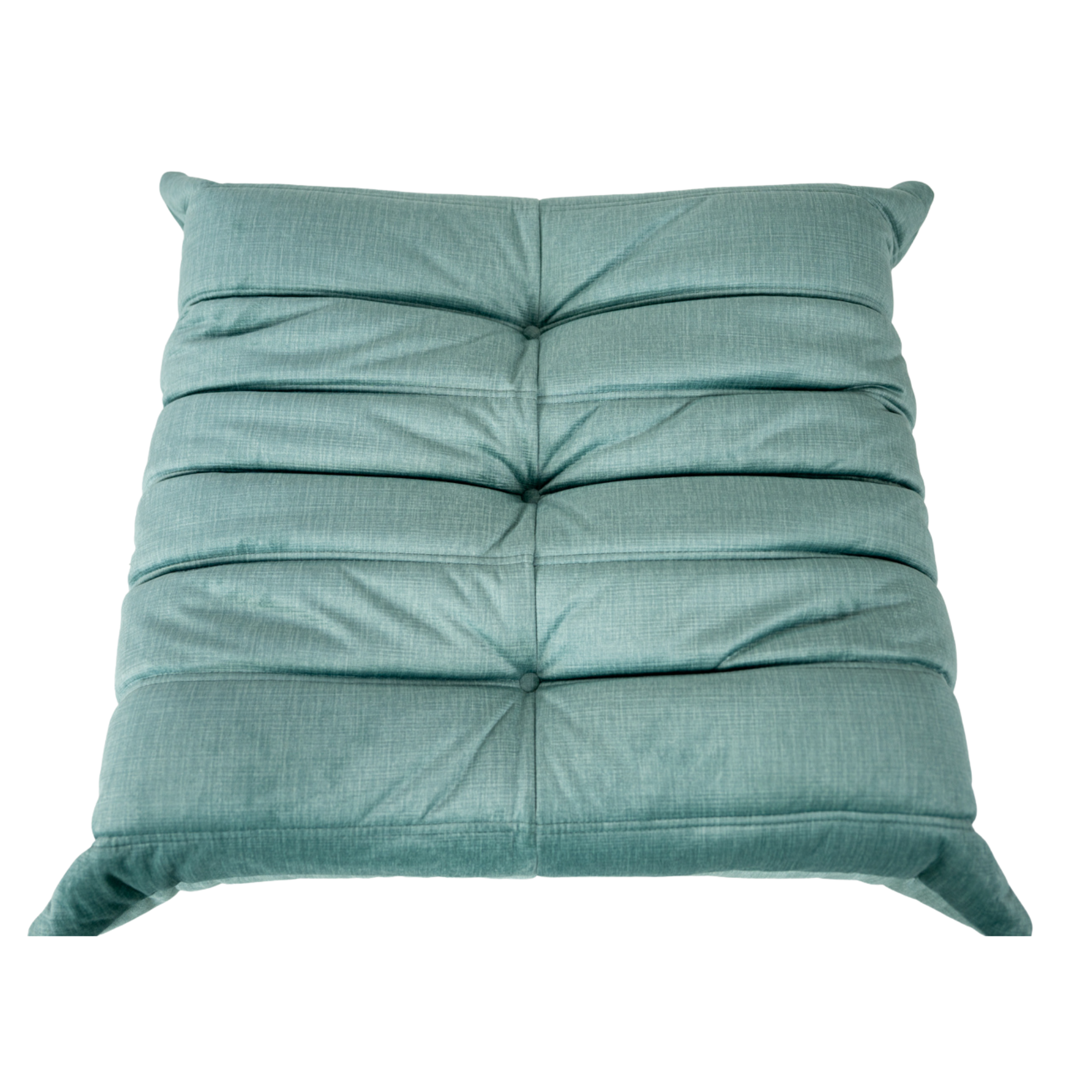 Togo Armchair and Ottoman Set Rib Velvet Aqua