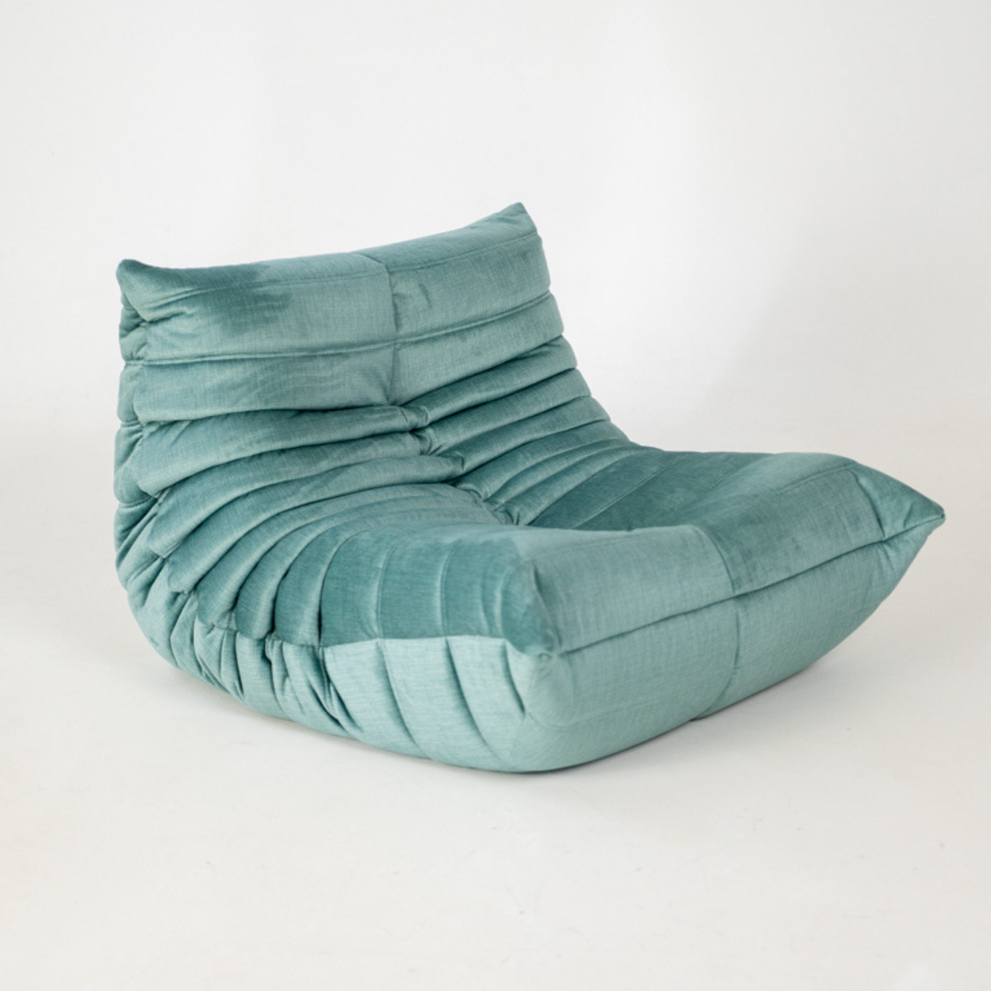 Togo Armchair Wave Rib Velvet Aqua
