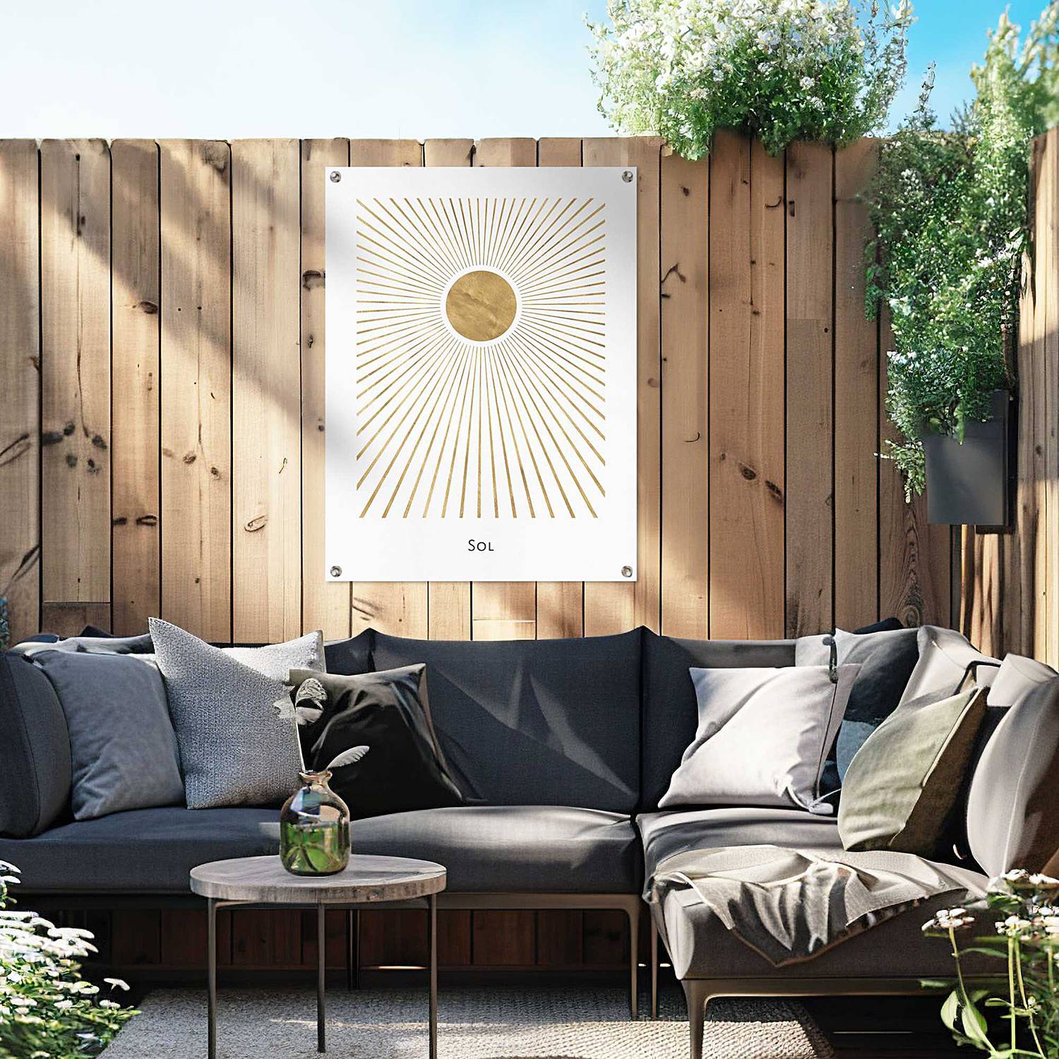 Outdoor Poster Golden Sun PVC Gold 60x80 cm
