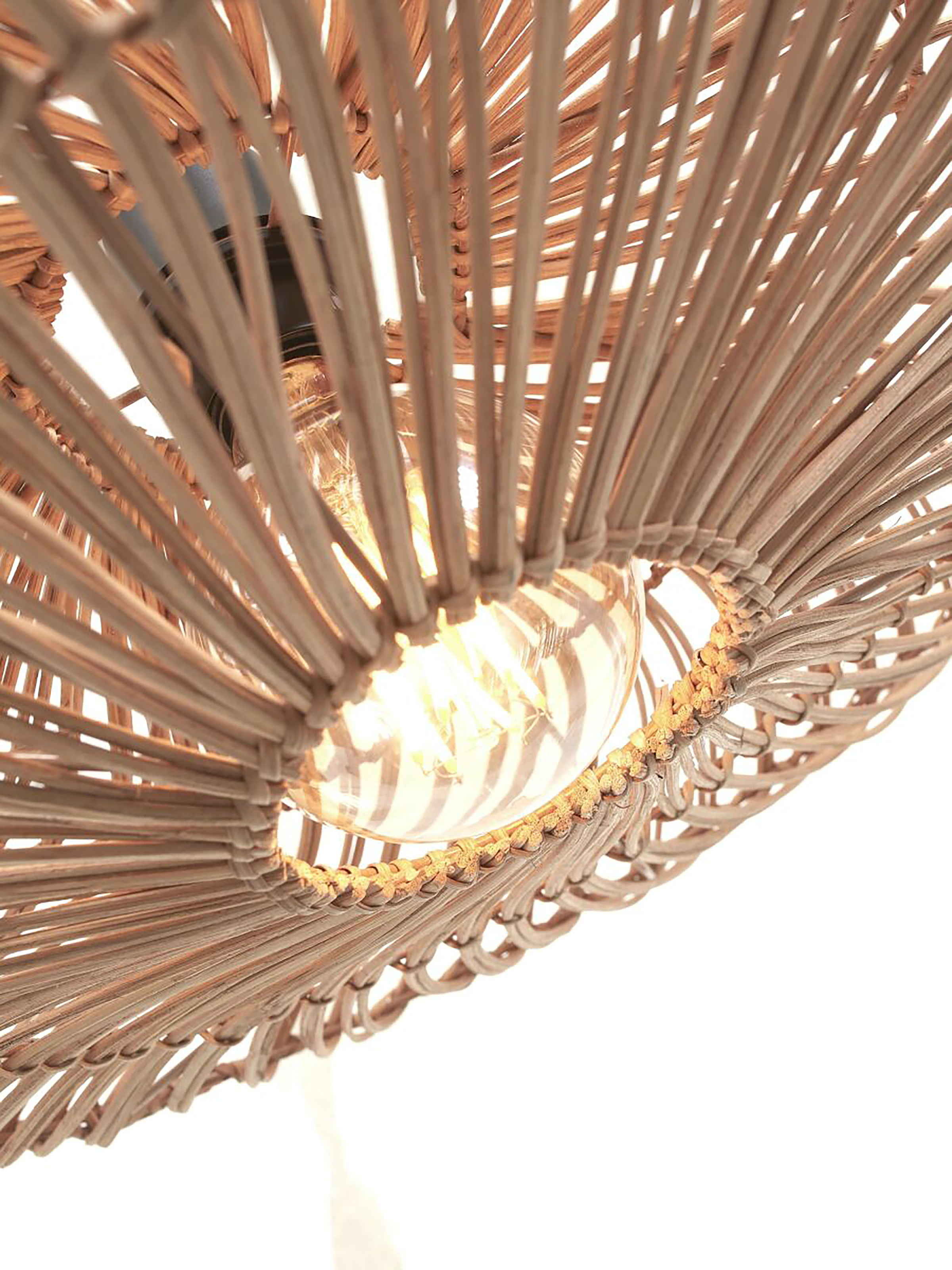 Zanzibar Ceiling Lamp Iron Rattan Beige Ø40 cm