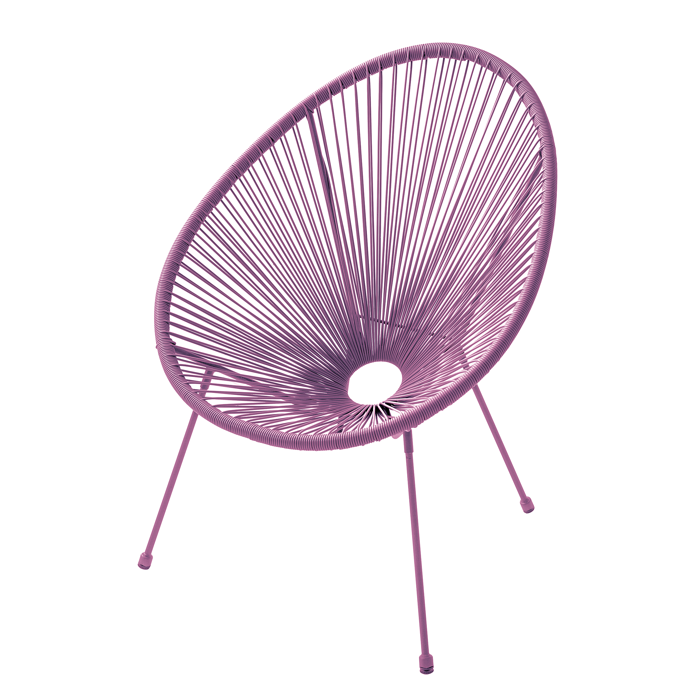Copacabana Set of 3 Seating Group Steel Polyrattan Lavender