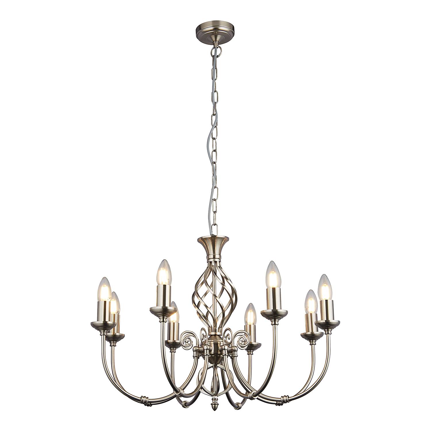 Zanzibar Chandelier 8-Light Steel Silver