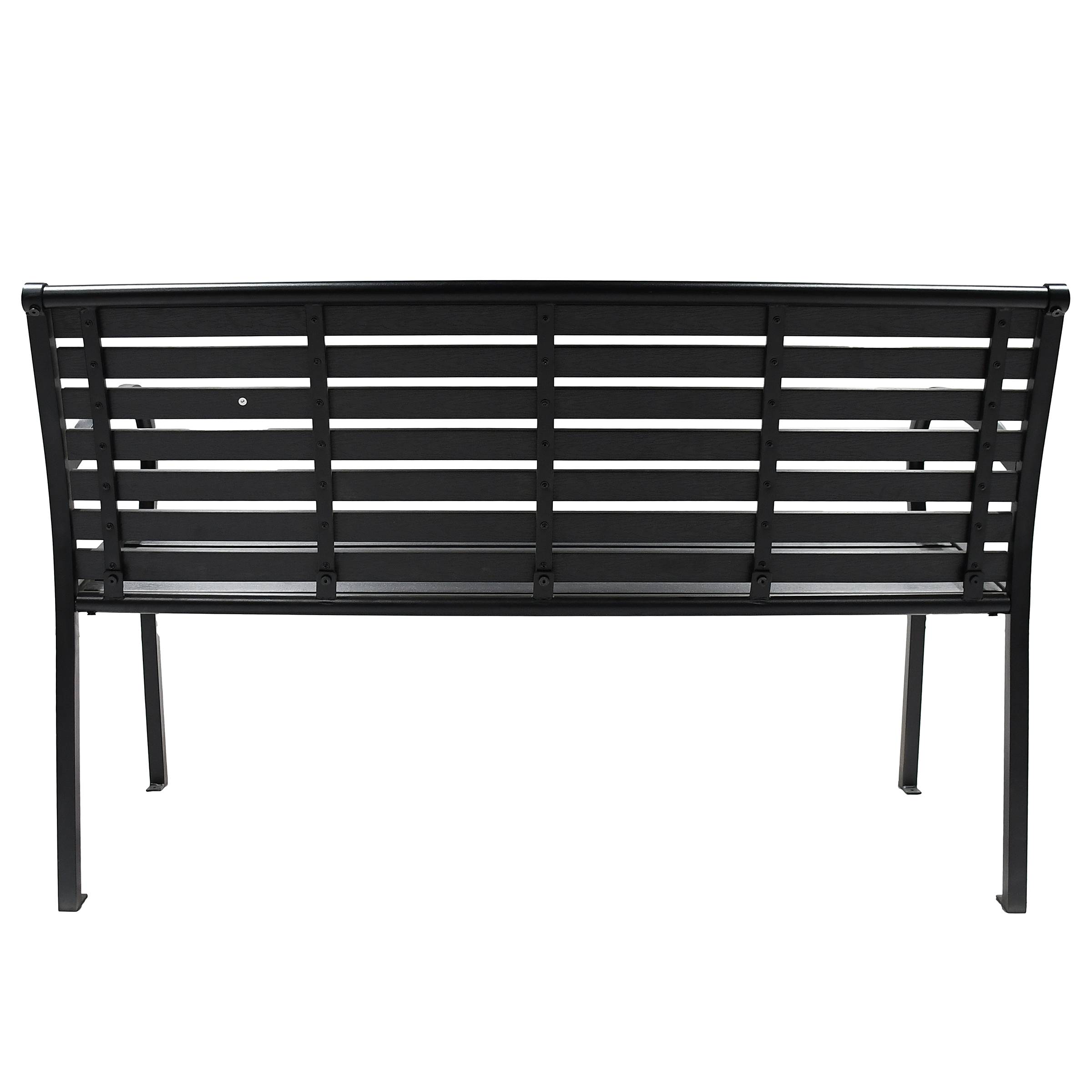 Jimbo Garden Bench Steel Polywood Black