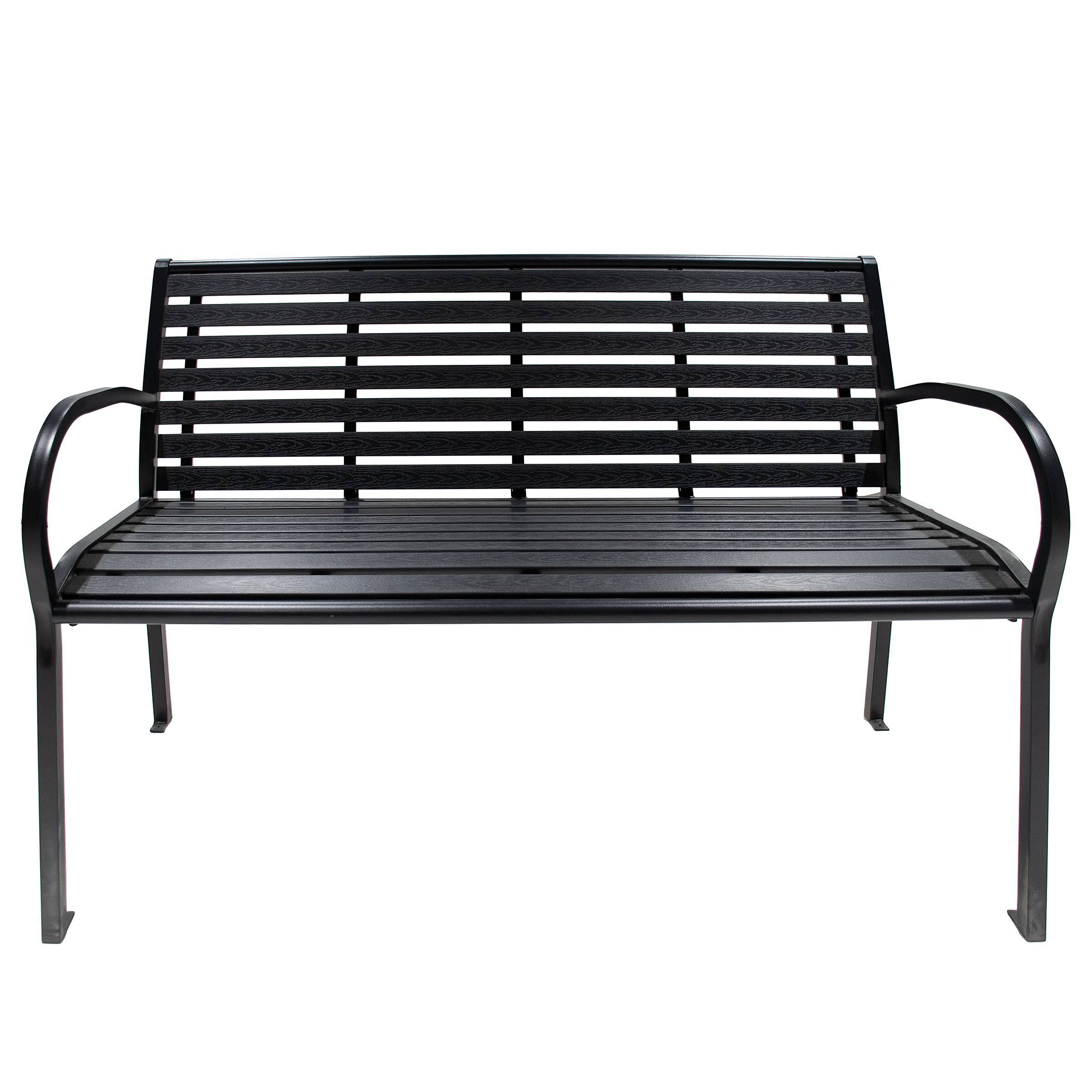 Jimbo Garden Bench Steel Polywood Black