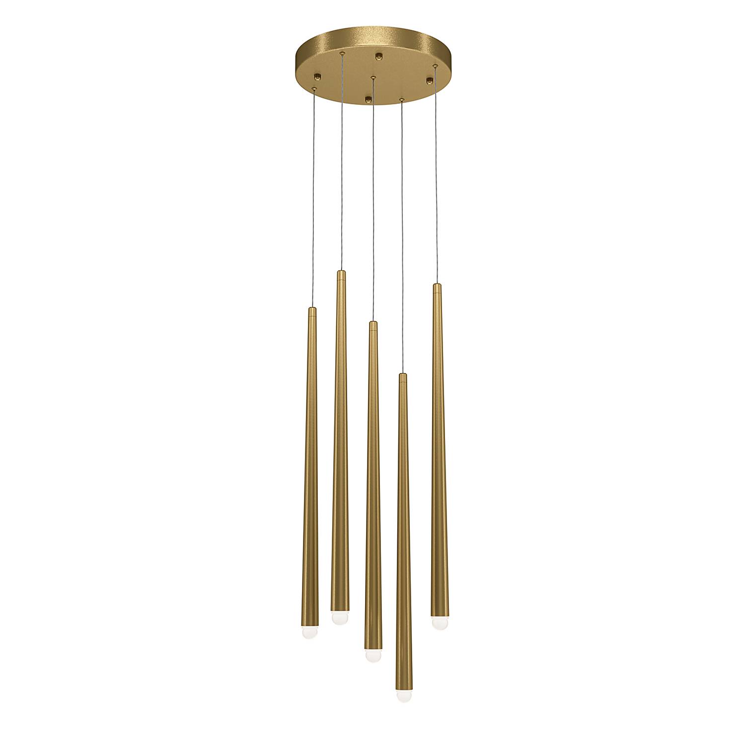 Cascade LED Pendelleuchte 5-Flammig Aluminium Messing