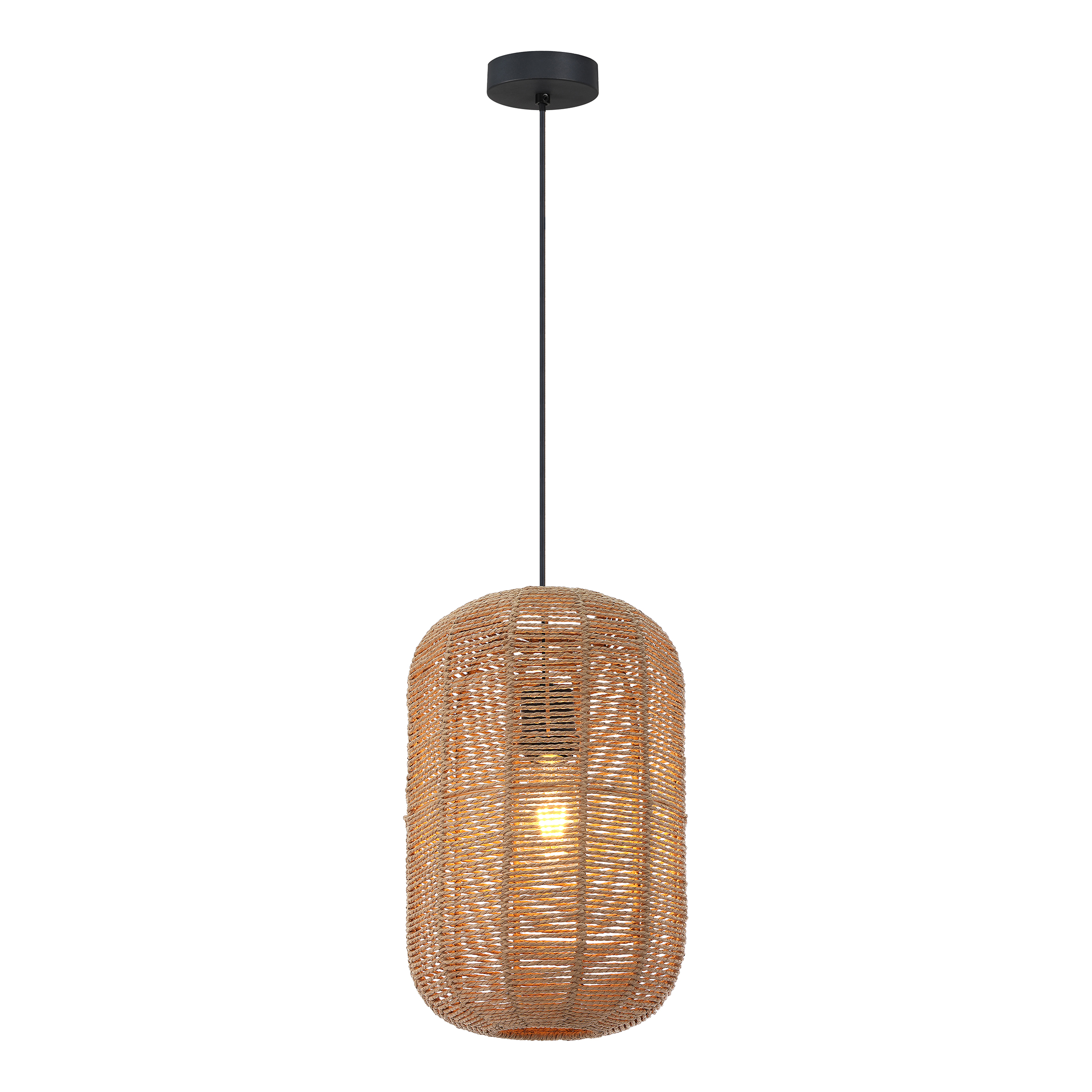 Husley Cast Iron Pendant Light 1-Light Paper Natural