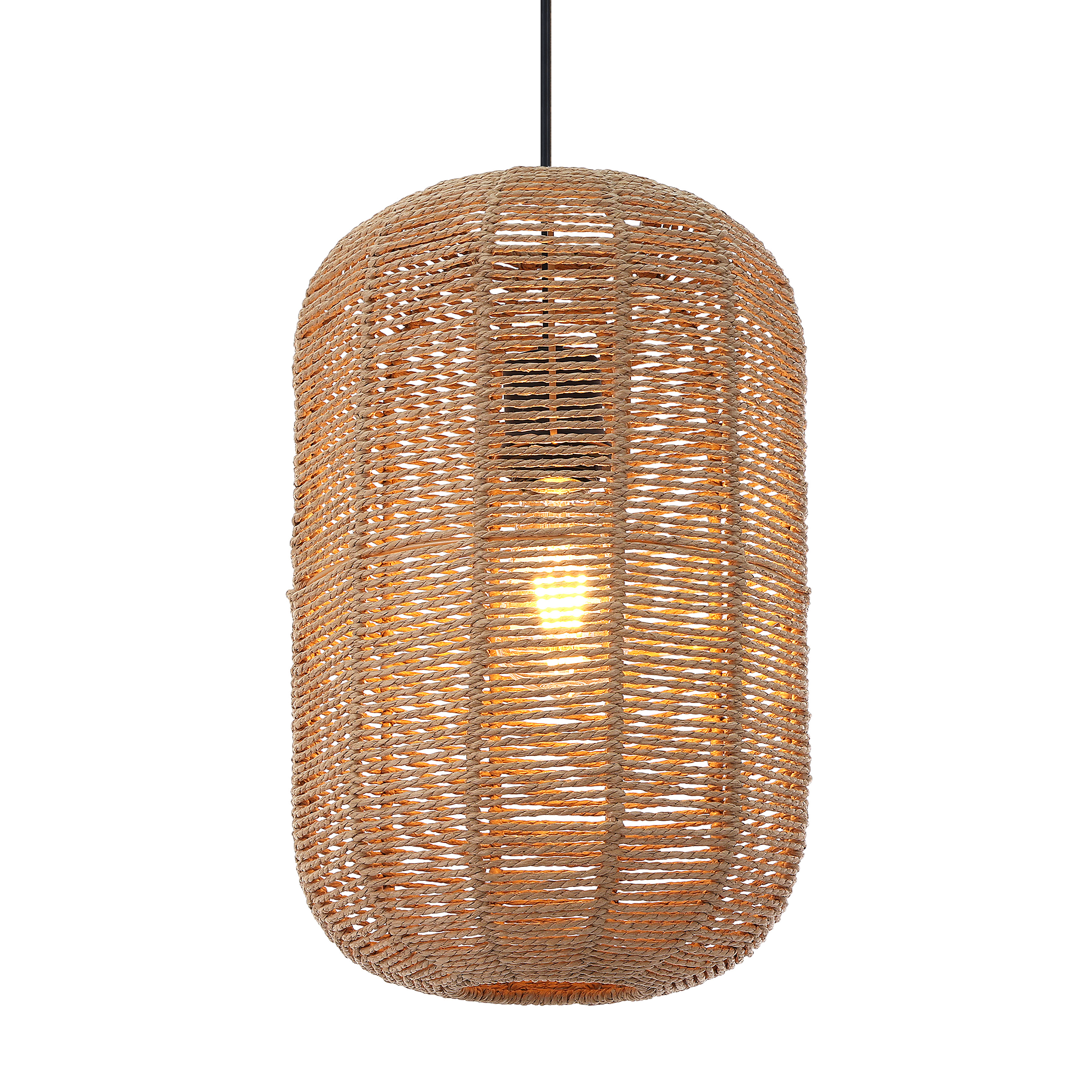 Husley Cast Iron Pendant Light 1-Light Paper Natural