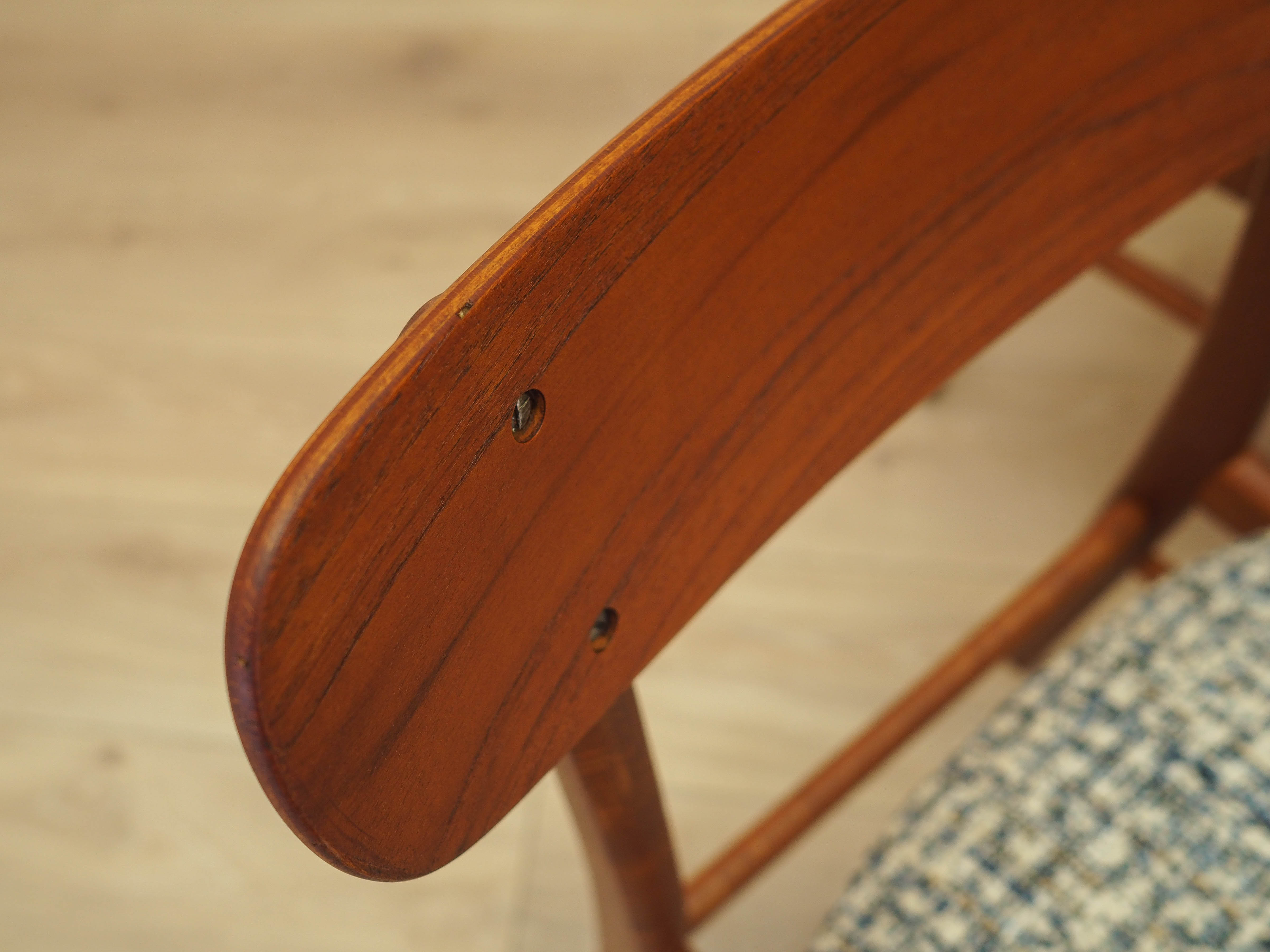 Set of four teak chairs 1970s Brown