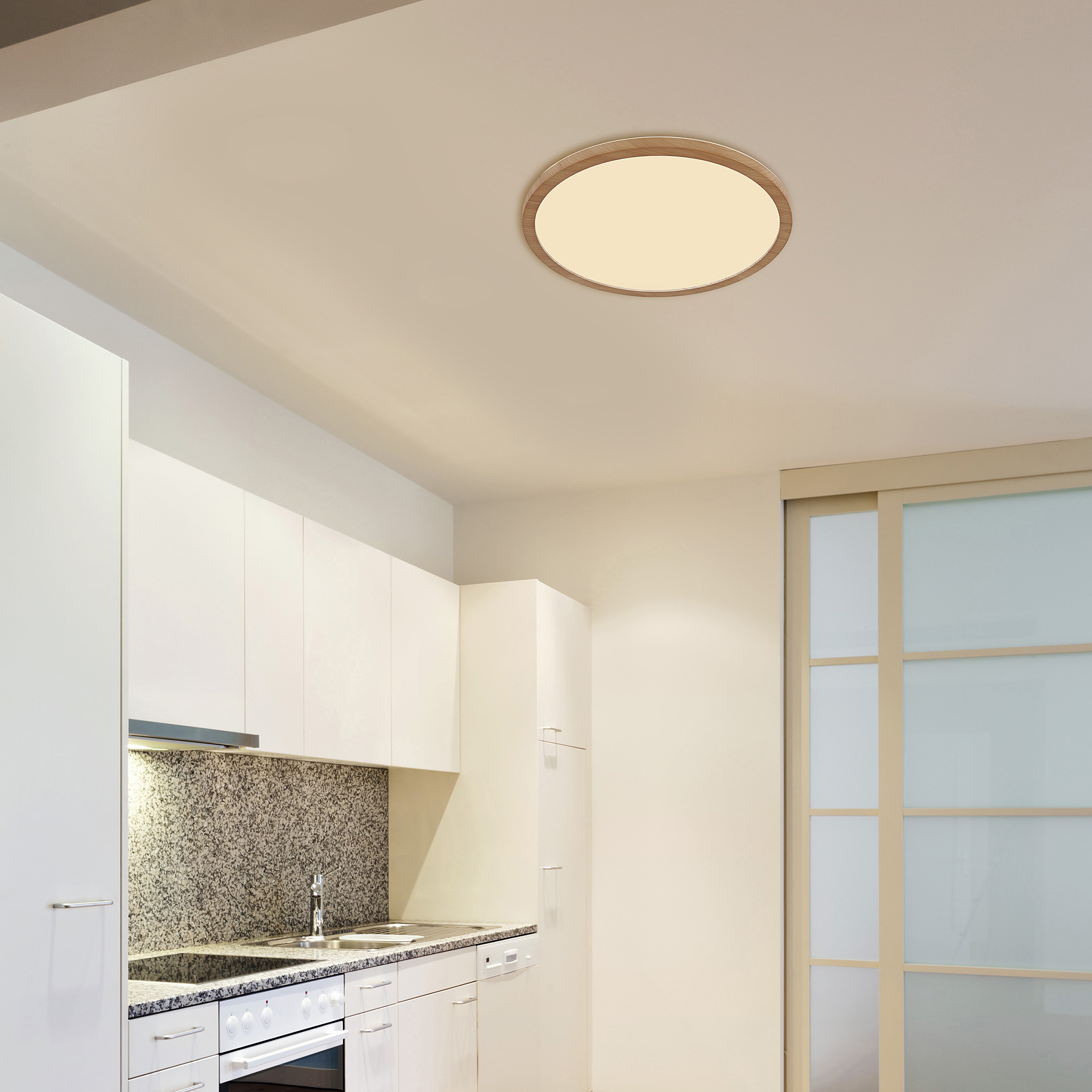 1-Light Sapana LED Ceiling Light Acrylic Glass Brown Ø42cm