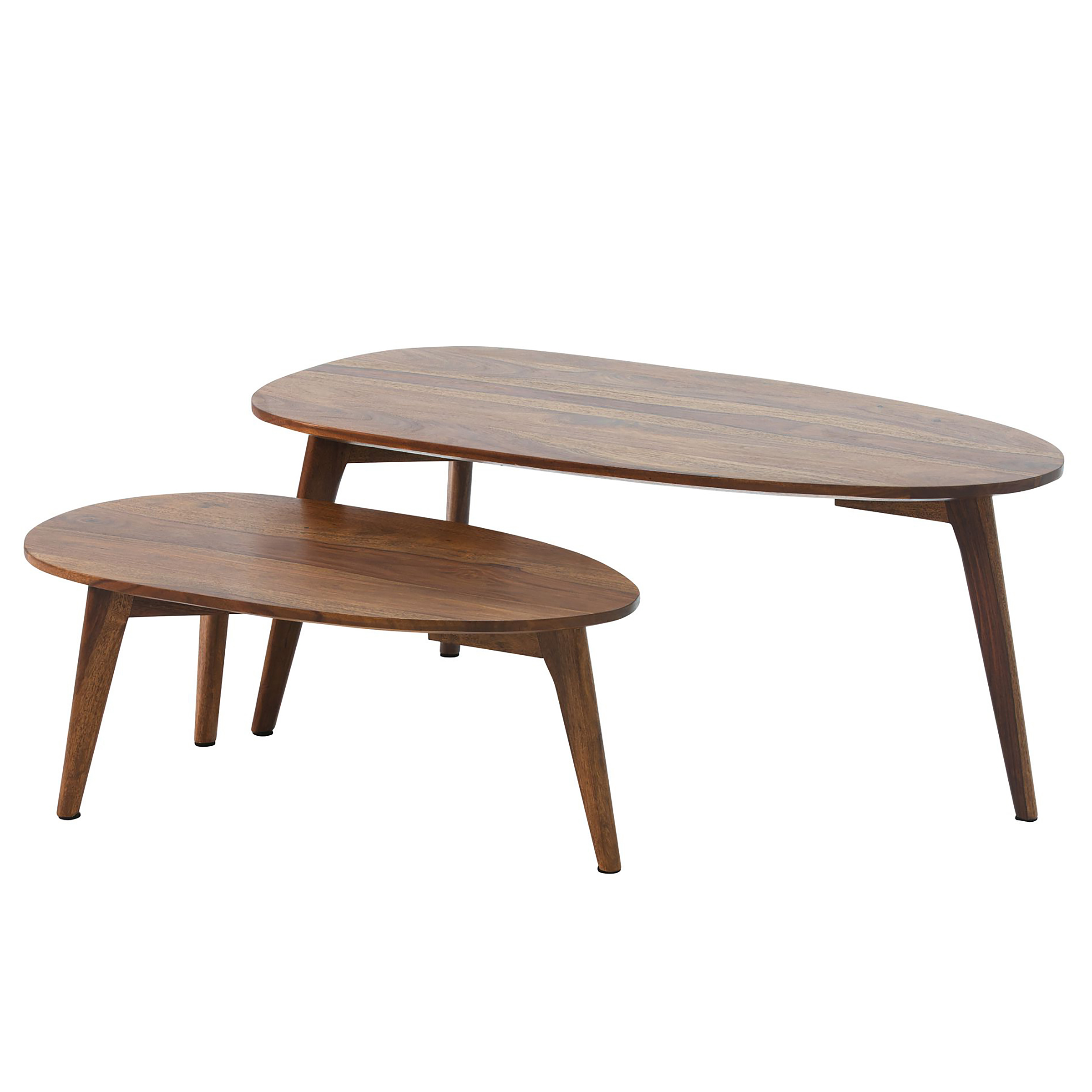 Latexo 2x Coffee Table Solid Wood Brown