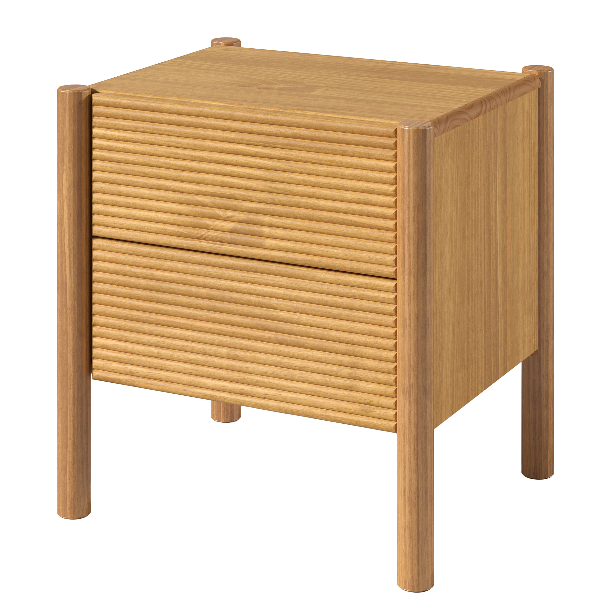 KOORE Nightstand Solid Pine Honey