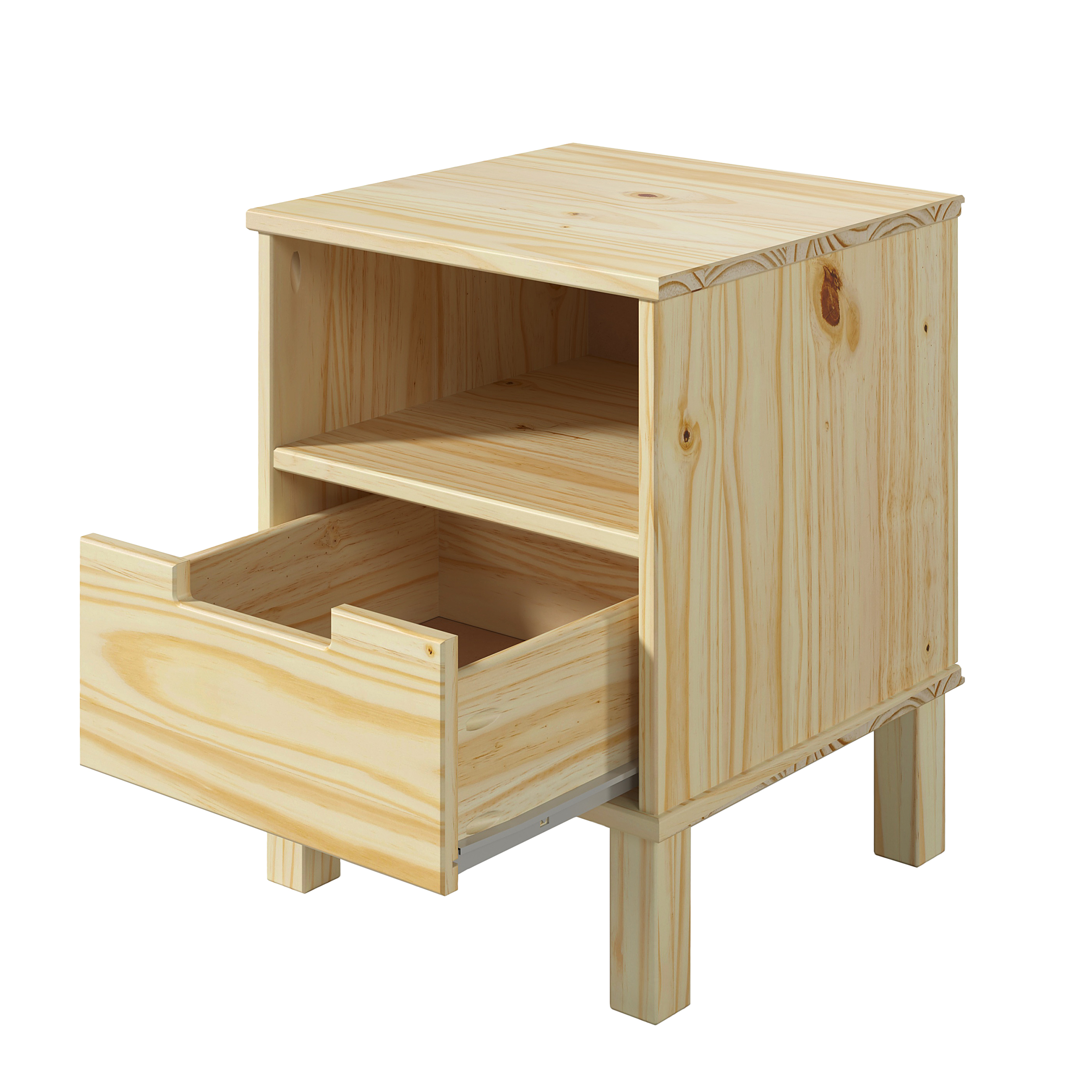 HAIYO Nightstand Solid Pine
