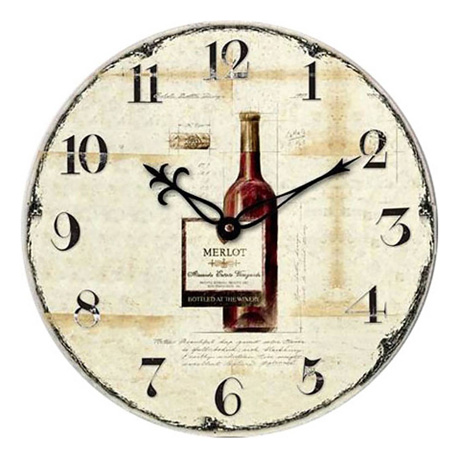 WT 1012 Wanduhr Merlot Mehrfarbig