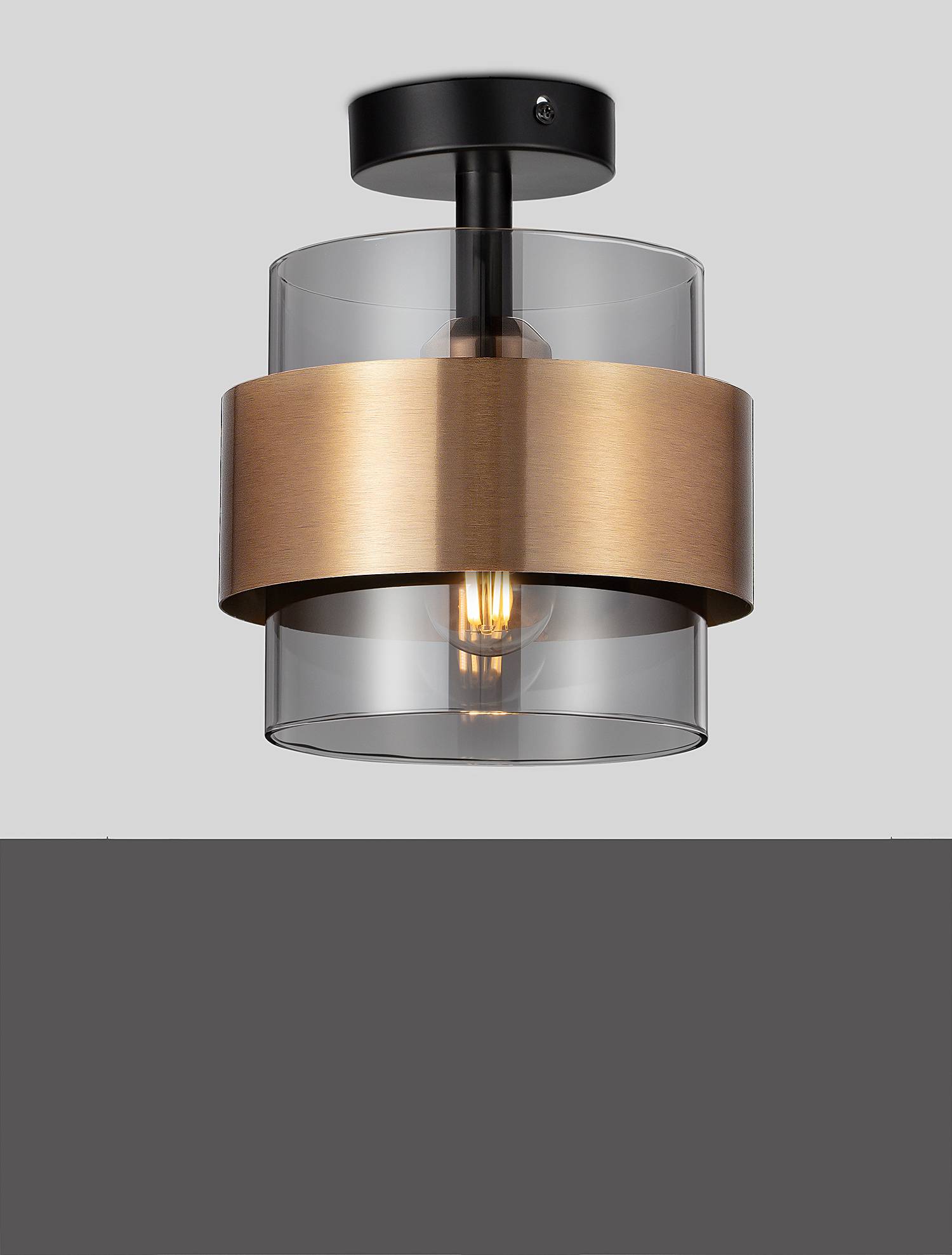 Sianna Ceiling Light 1-Light Type A Smoked Glass Gold