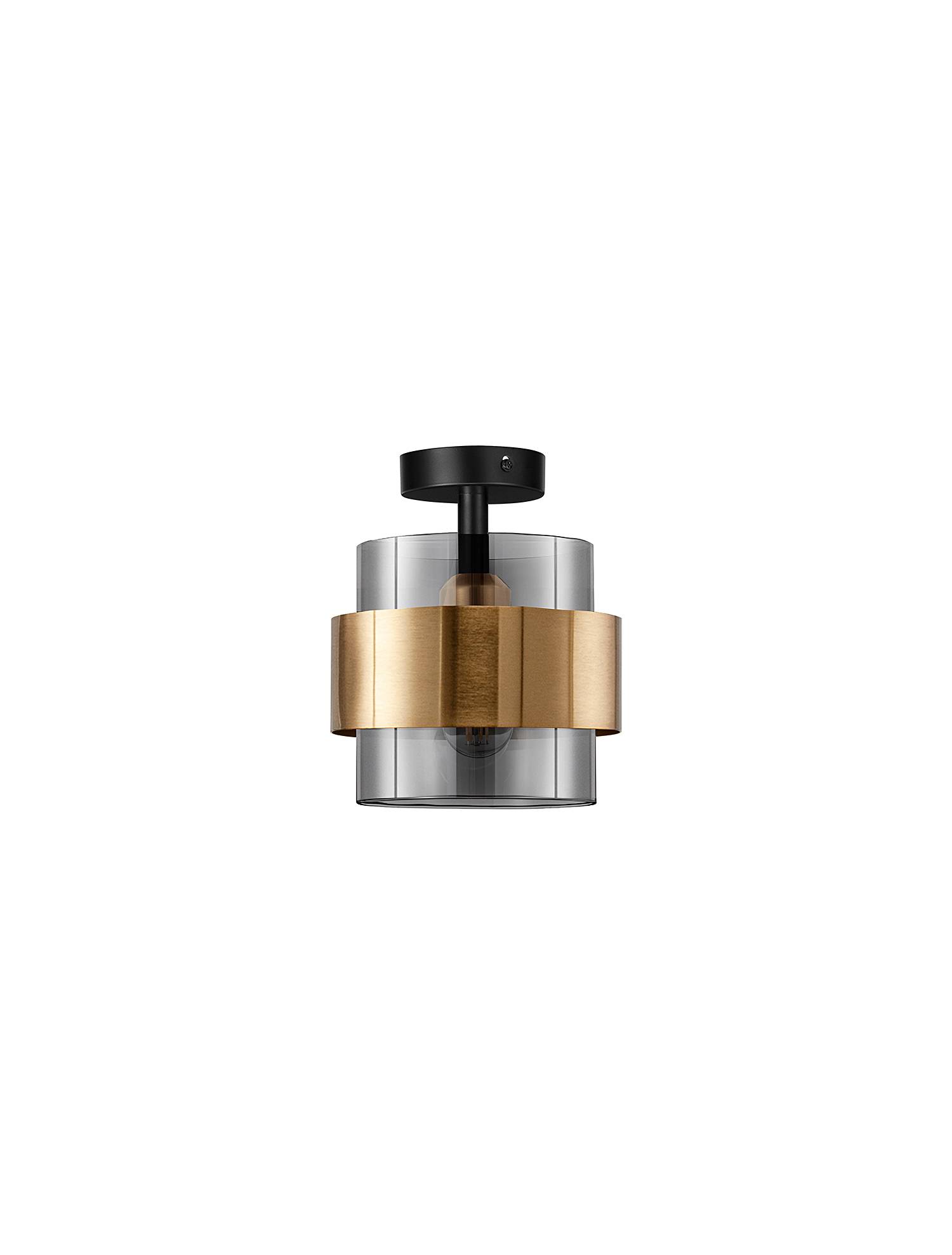 Sianna Ceiling Light 1-Light Type A Smoked Glass Gold
