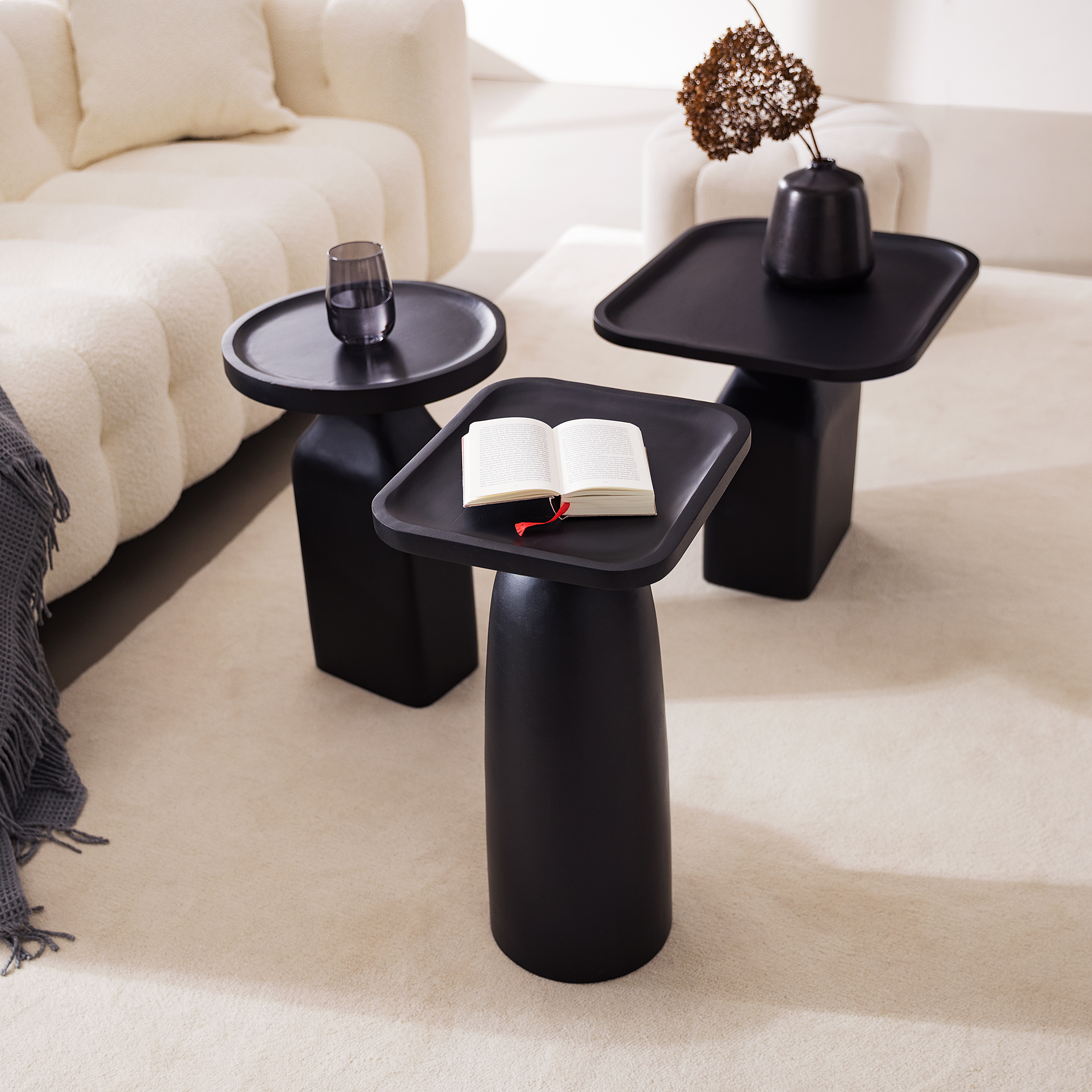 BOUZZ Side Table Solid Mango Black