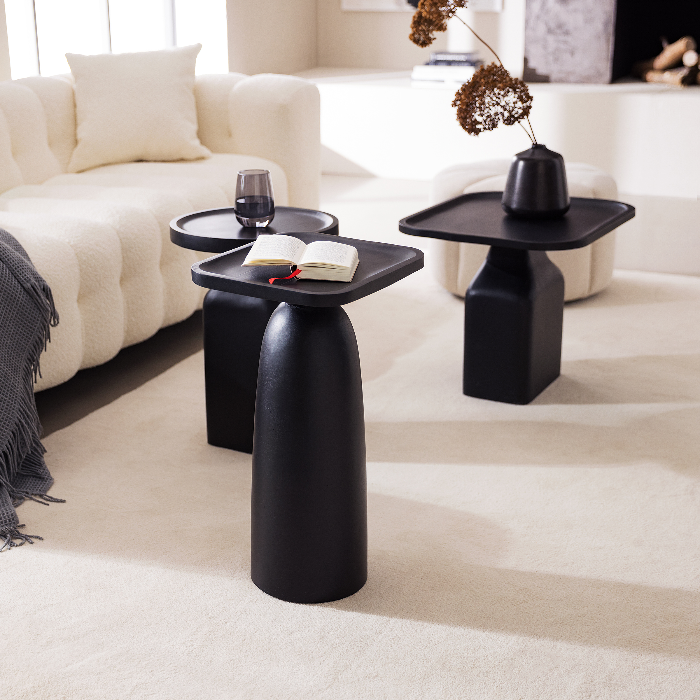 BOUZZ Side Table Solid Mango Black
