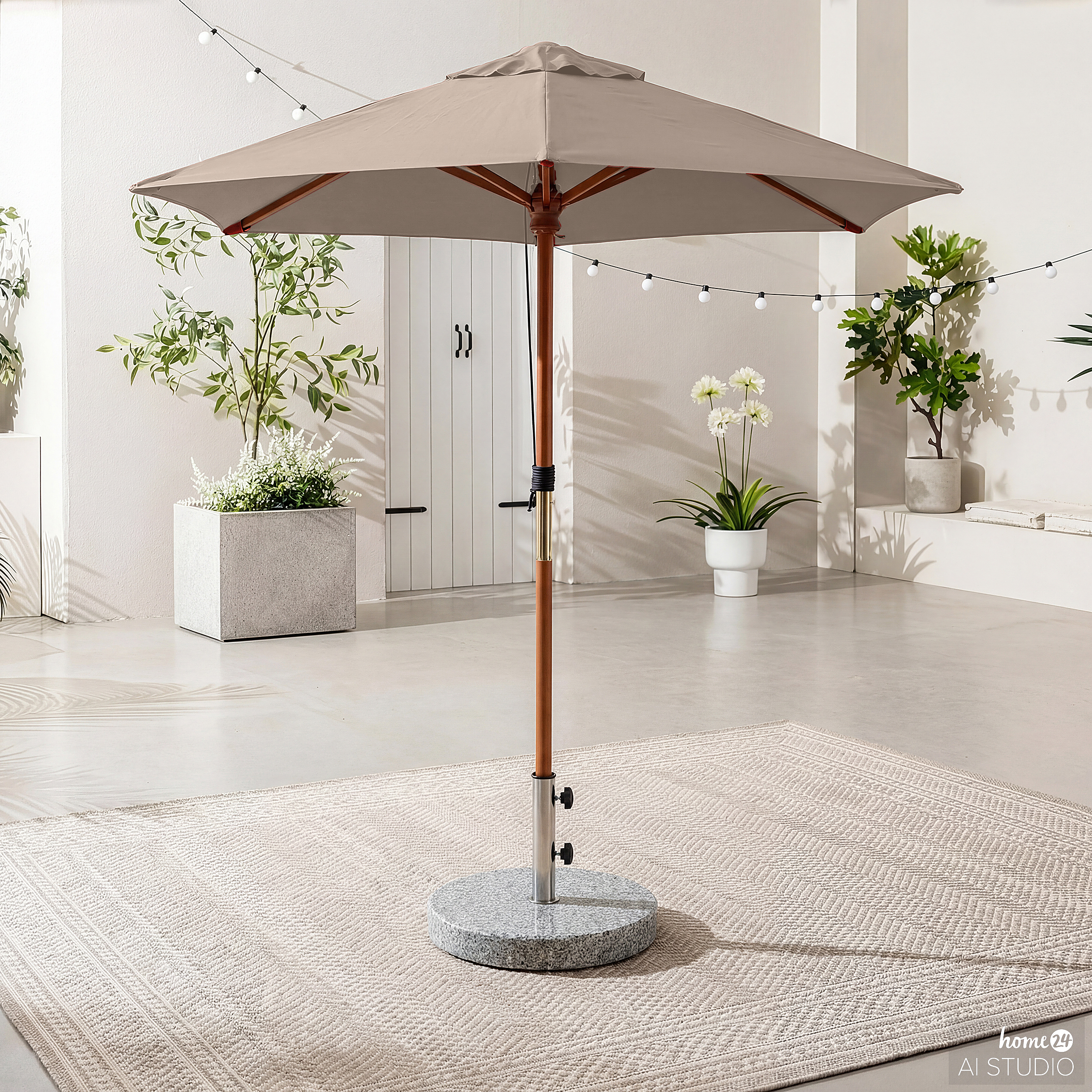 Sombrilla Parasol Eucalyptus Solid Taupe Ø200 cm