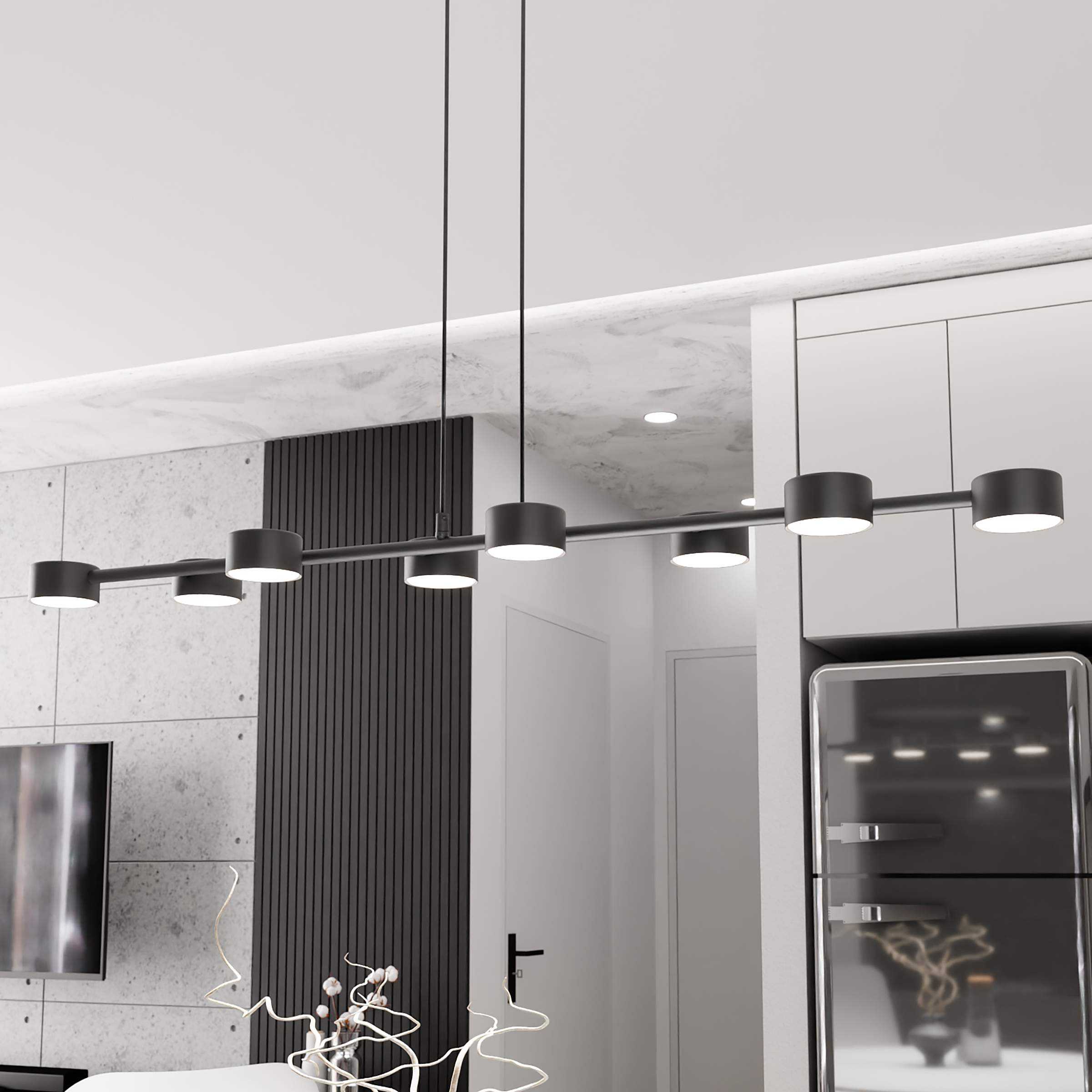 Megara Pendant Light 8-Light Steel Black
