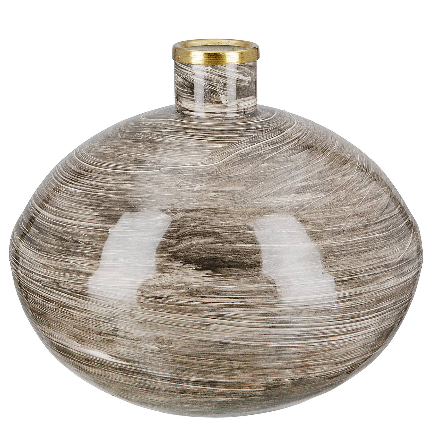 Stripes Vase Iron Brown
