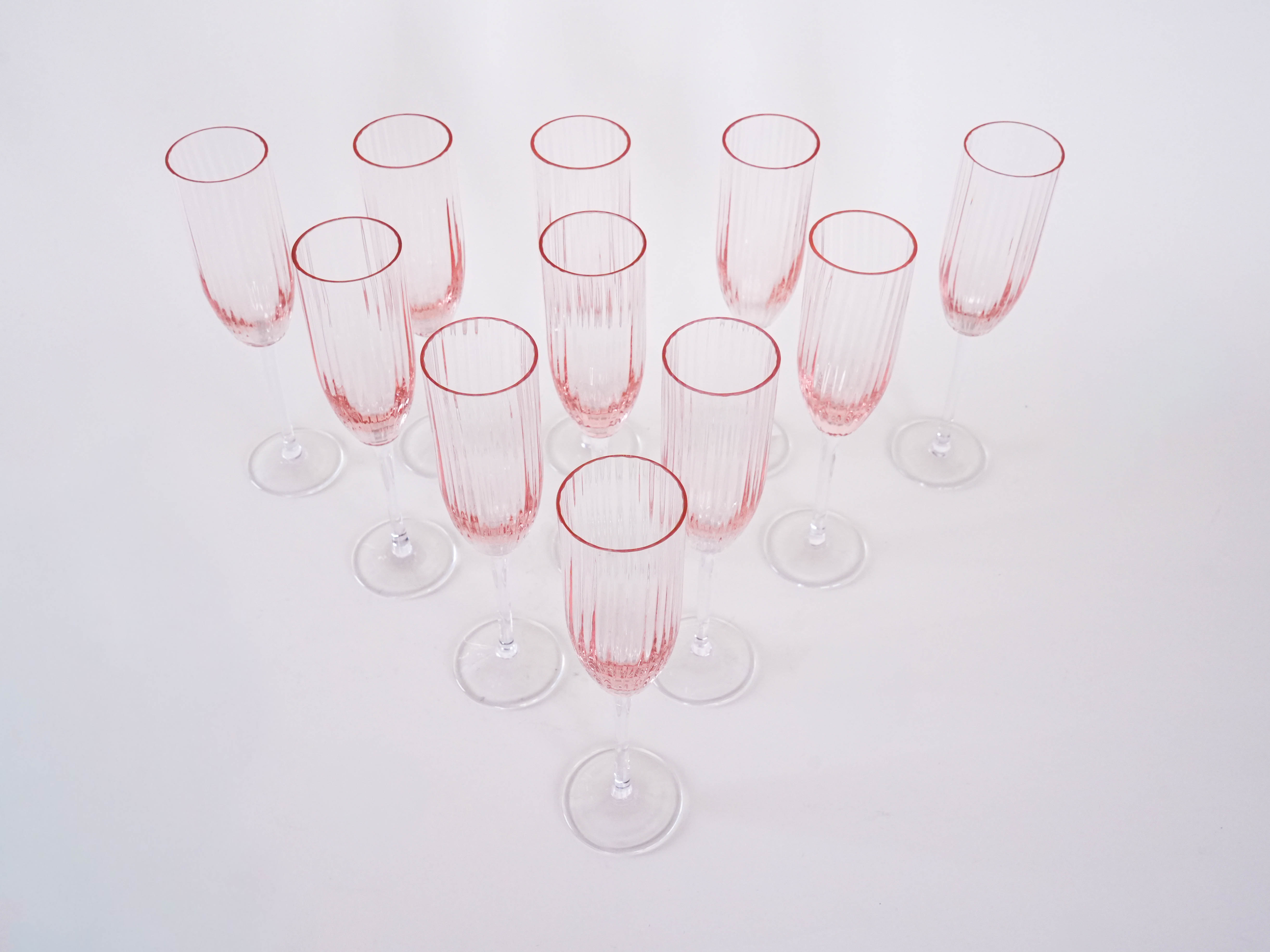 Prosecco-Gläser-Set Rosa 1970er Jahre