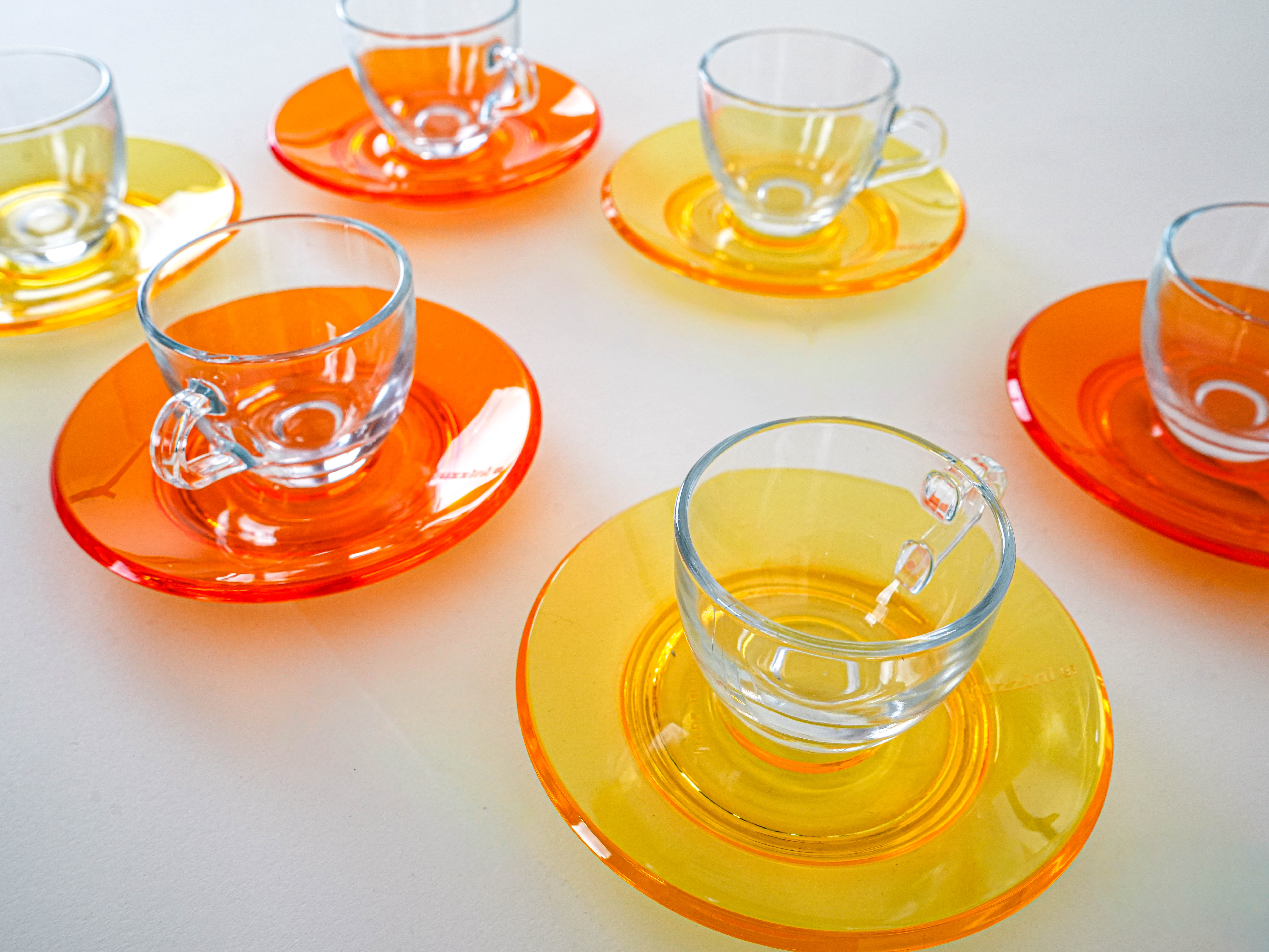 Glass Cup Set Multicolored 1970s