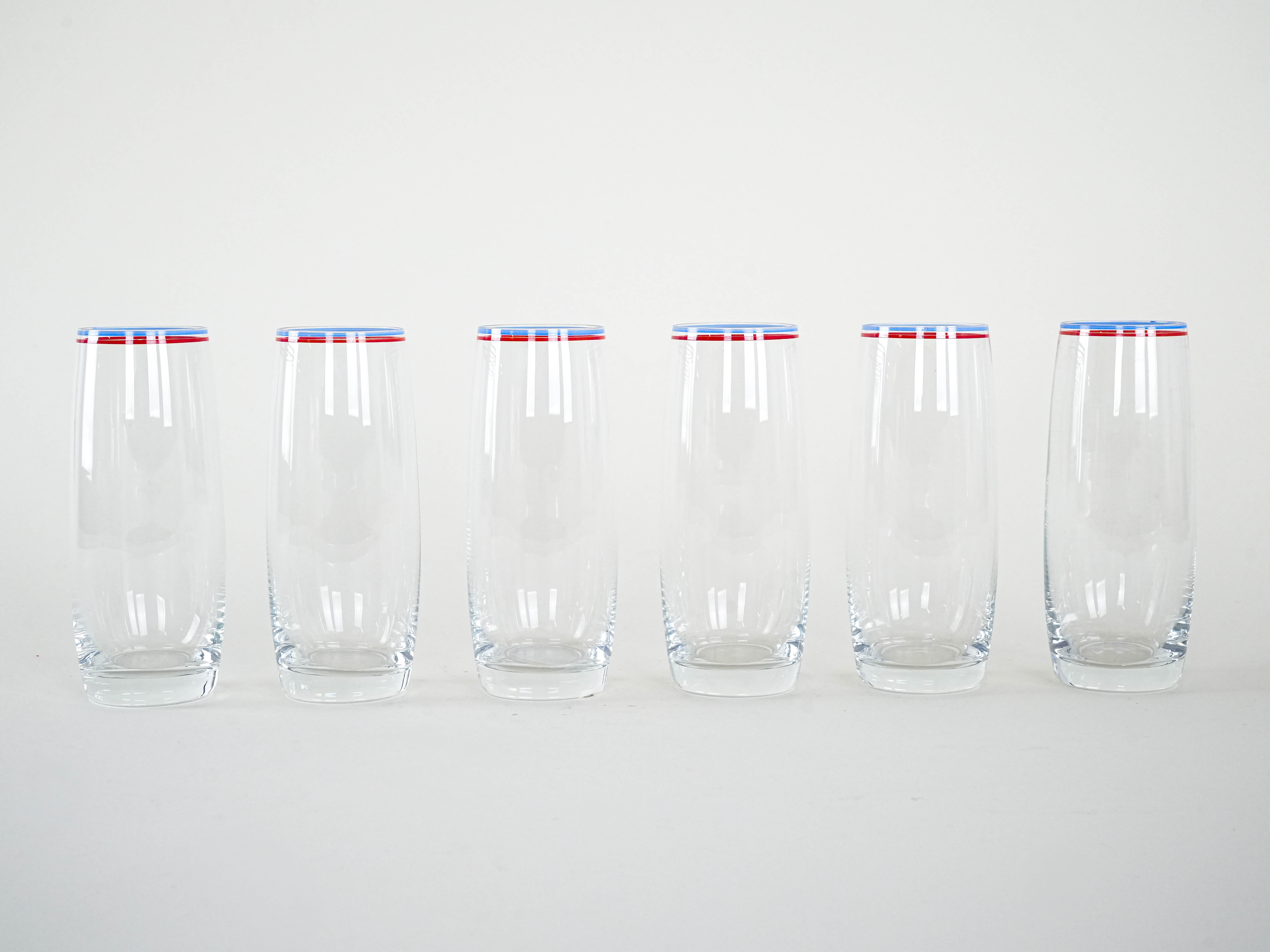 Gläser 6ser-Set Transparent 1970er Jahre