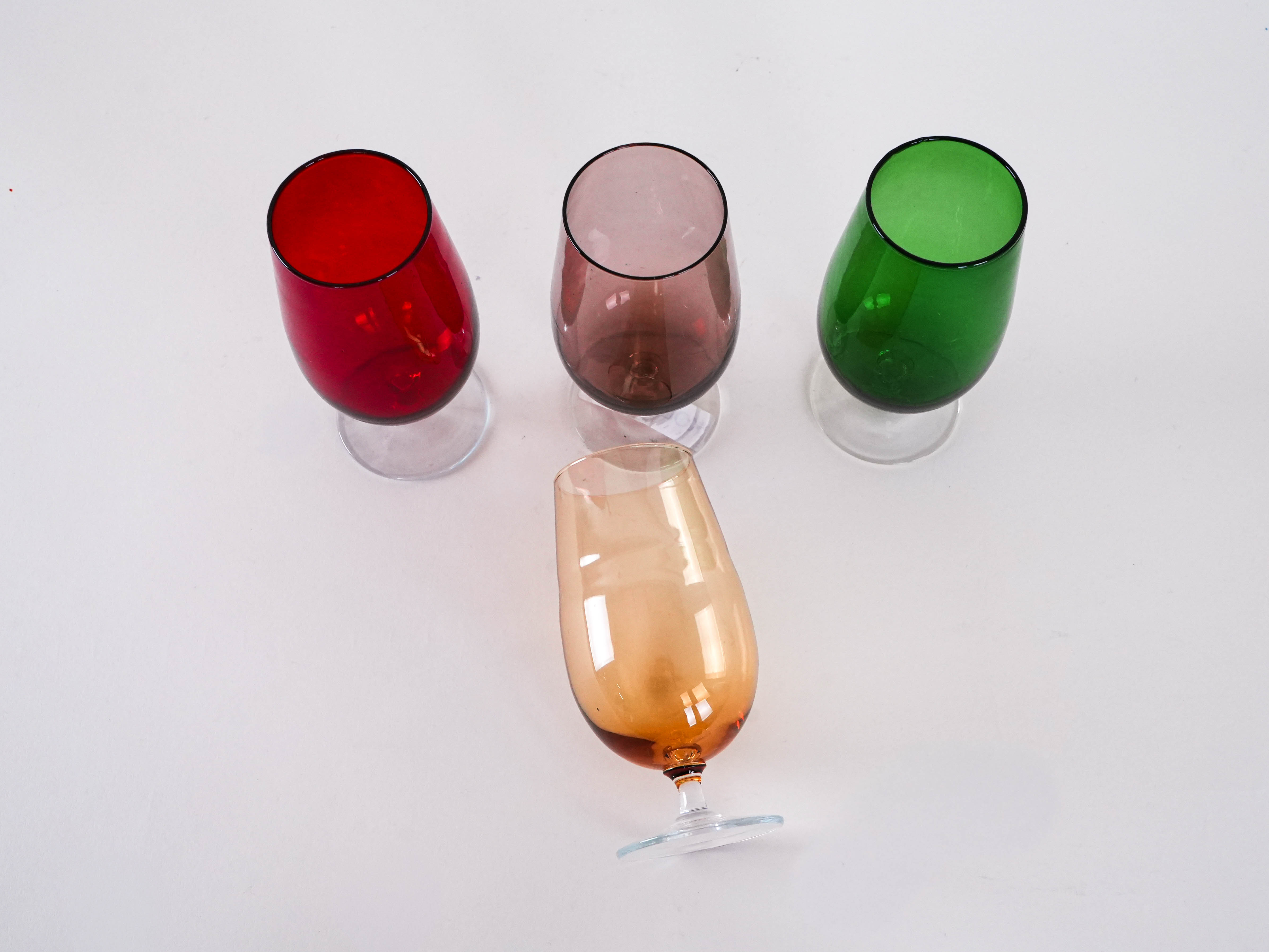 Glass Set Multicolored 1970s