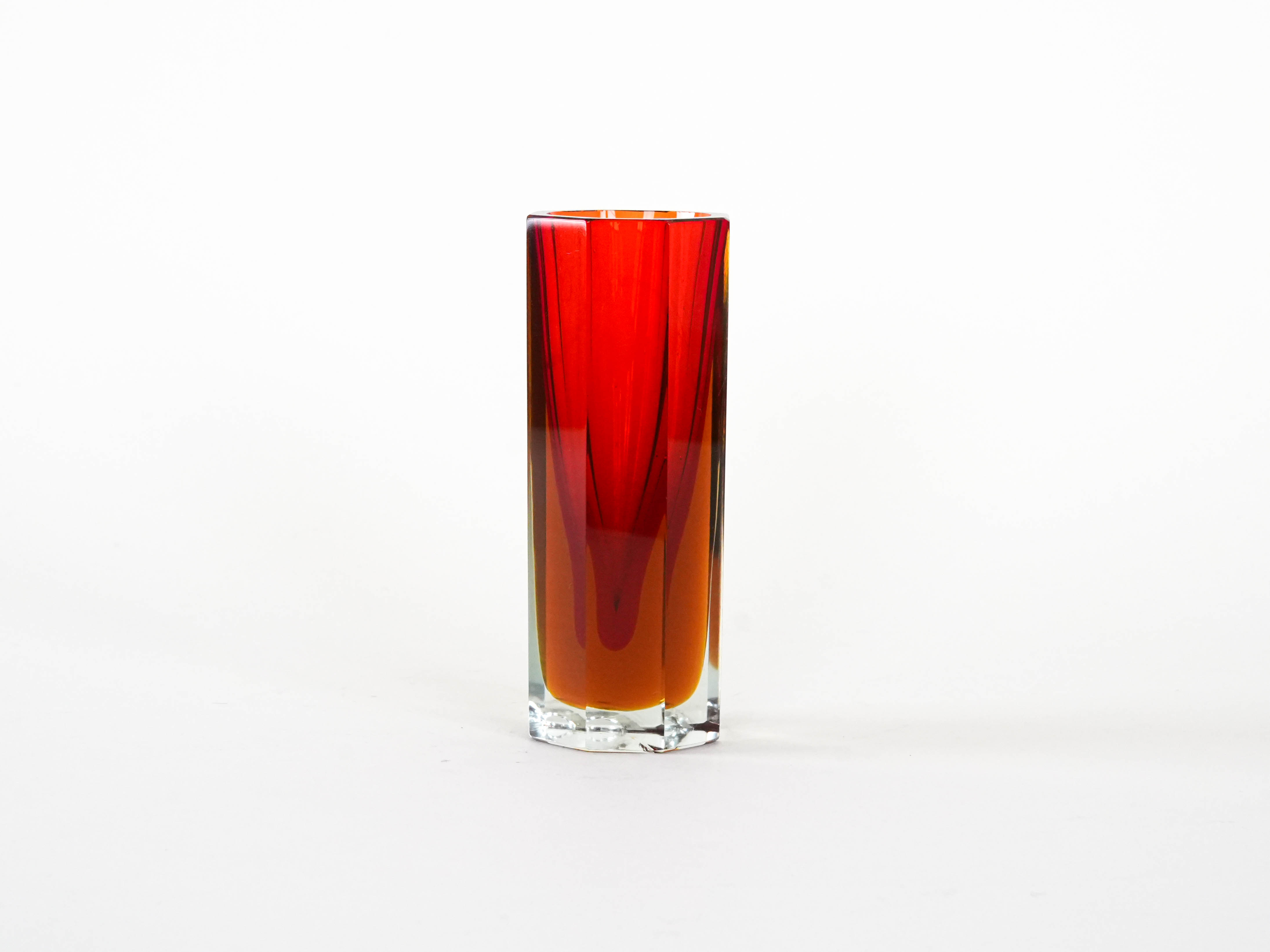 Glasvase Rot 1960er Jahre