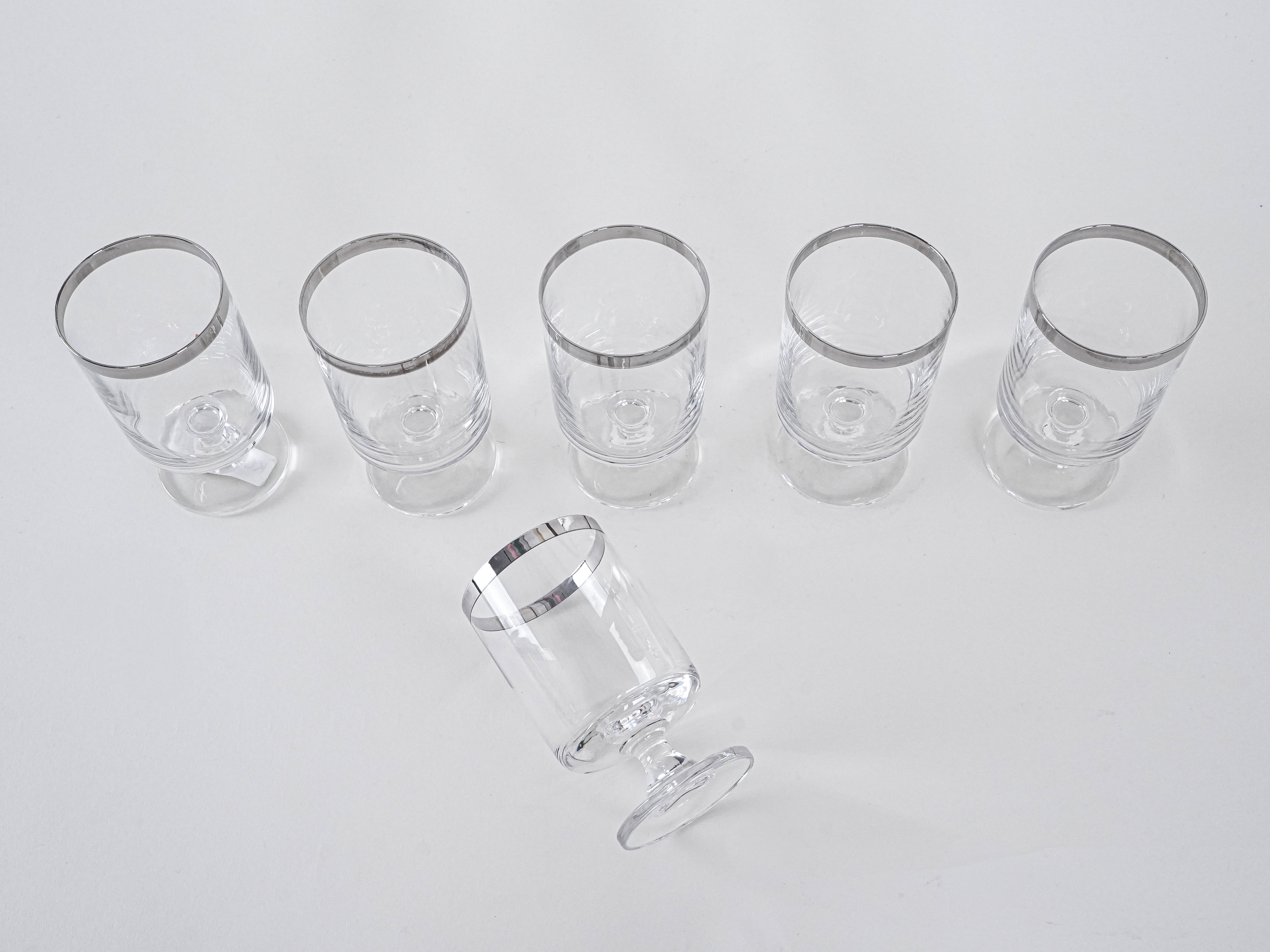 Set di bicchieri stile Hollywood Regency trasparente  anni '70