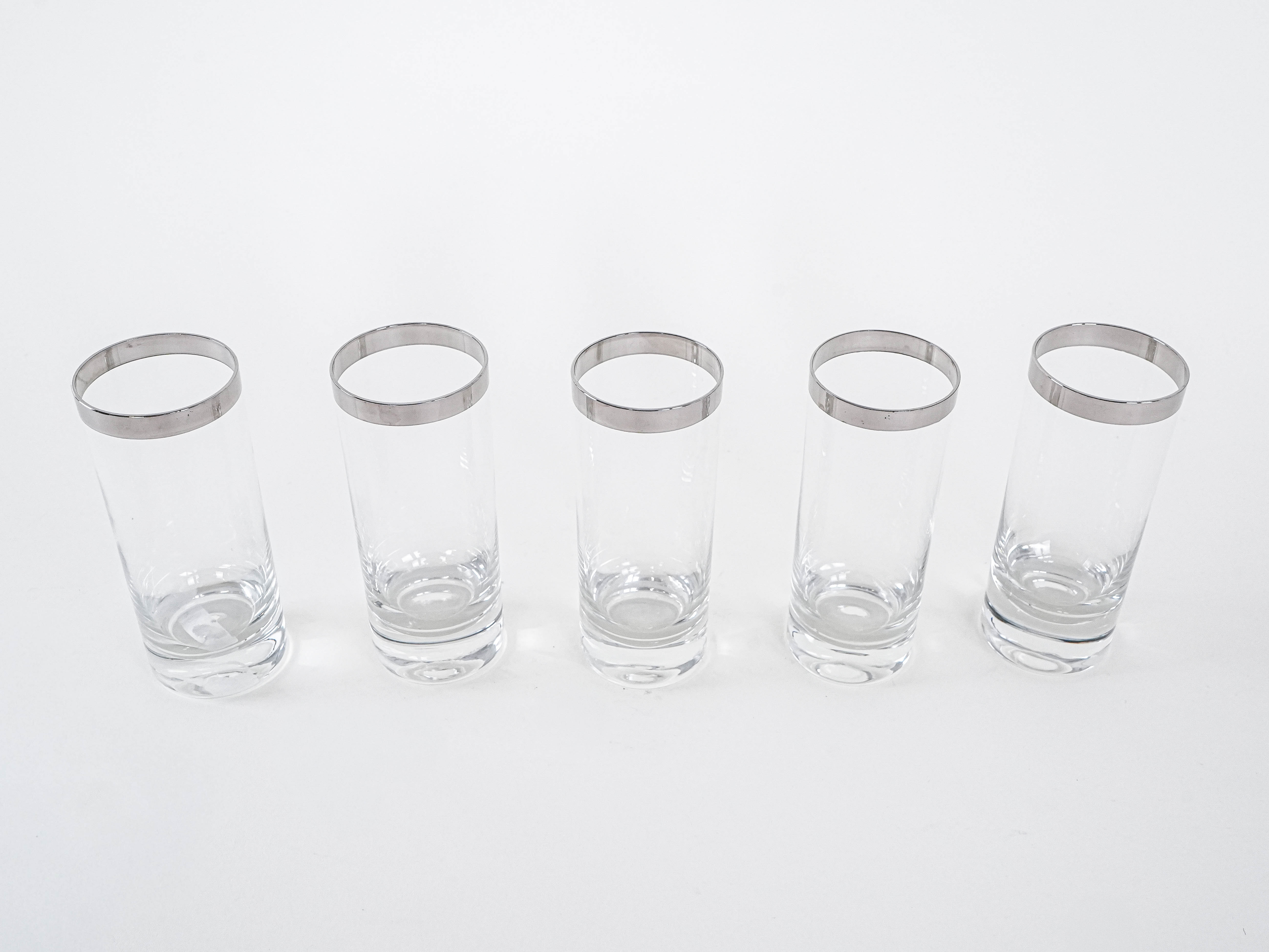 Glass Set Hollywood Regency Style Transparent 1970s