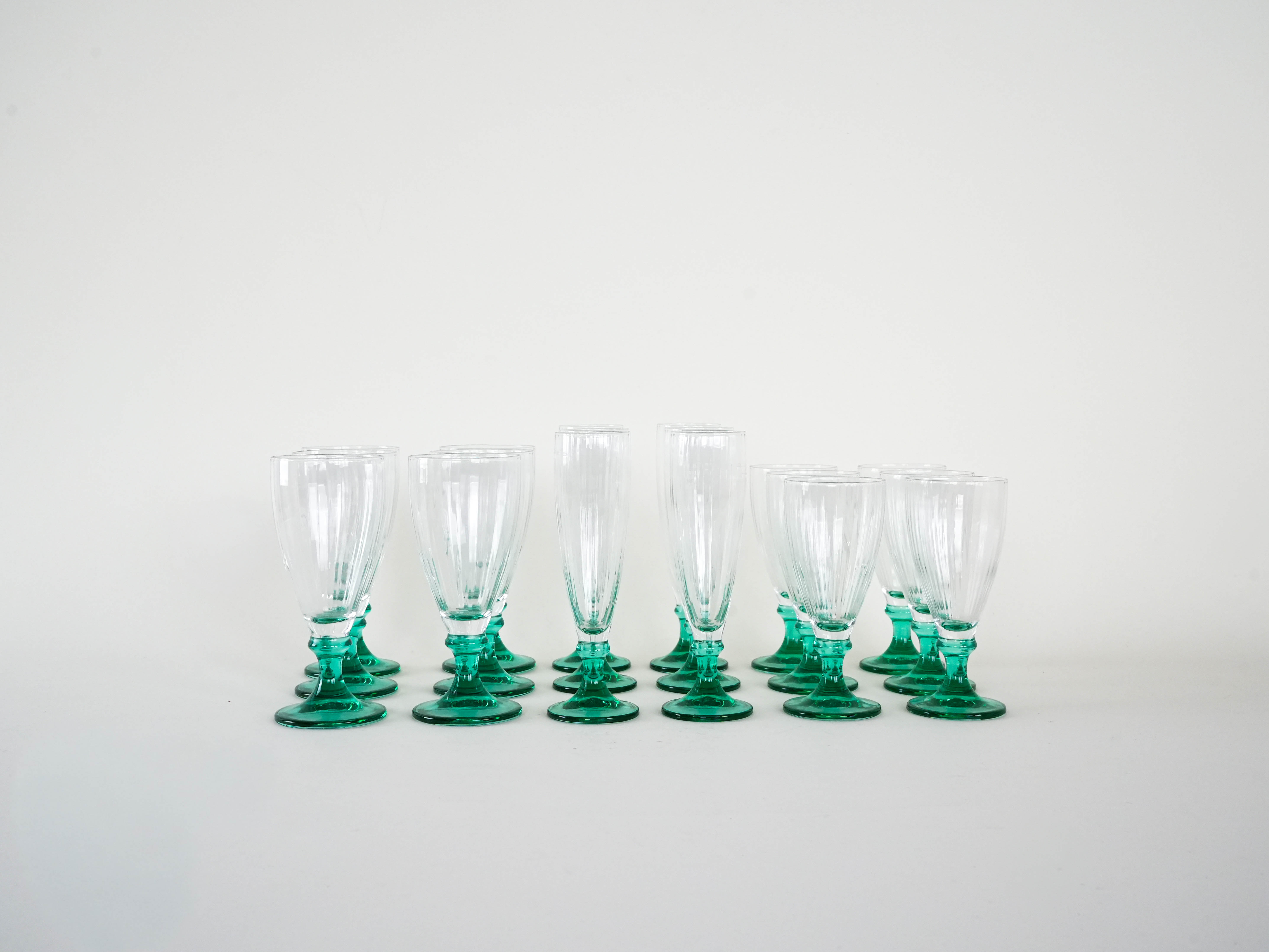 Wine and champagne glass set 1970s
