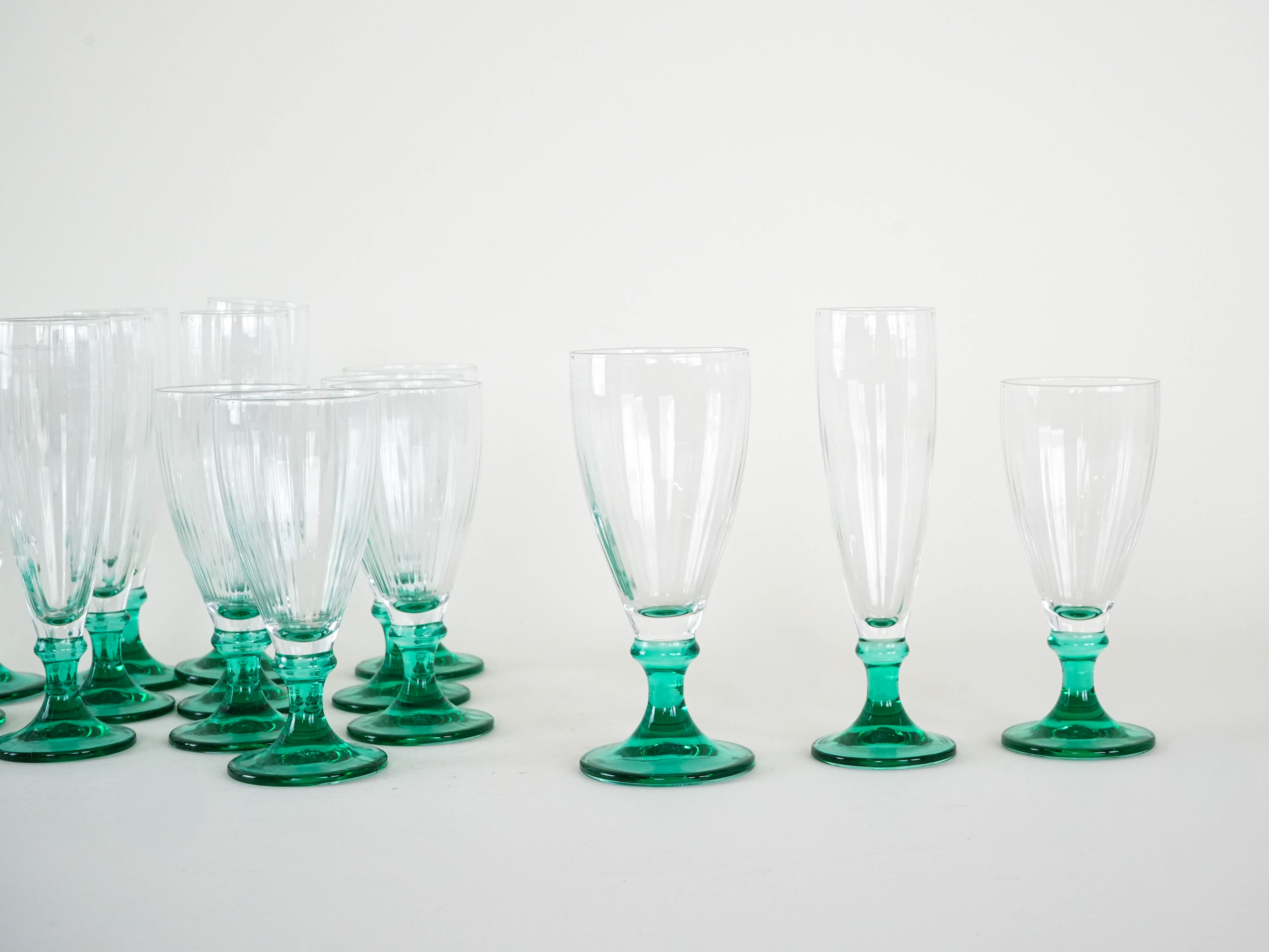 Wine and champagne glass set 1970s