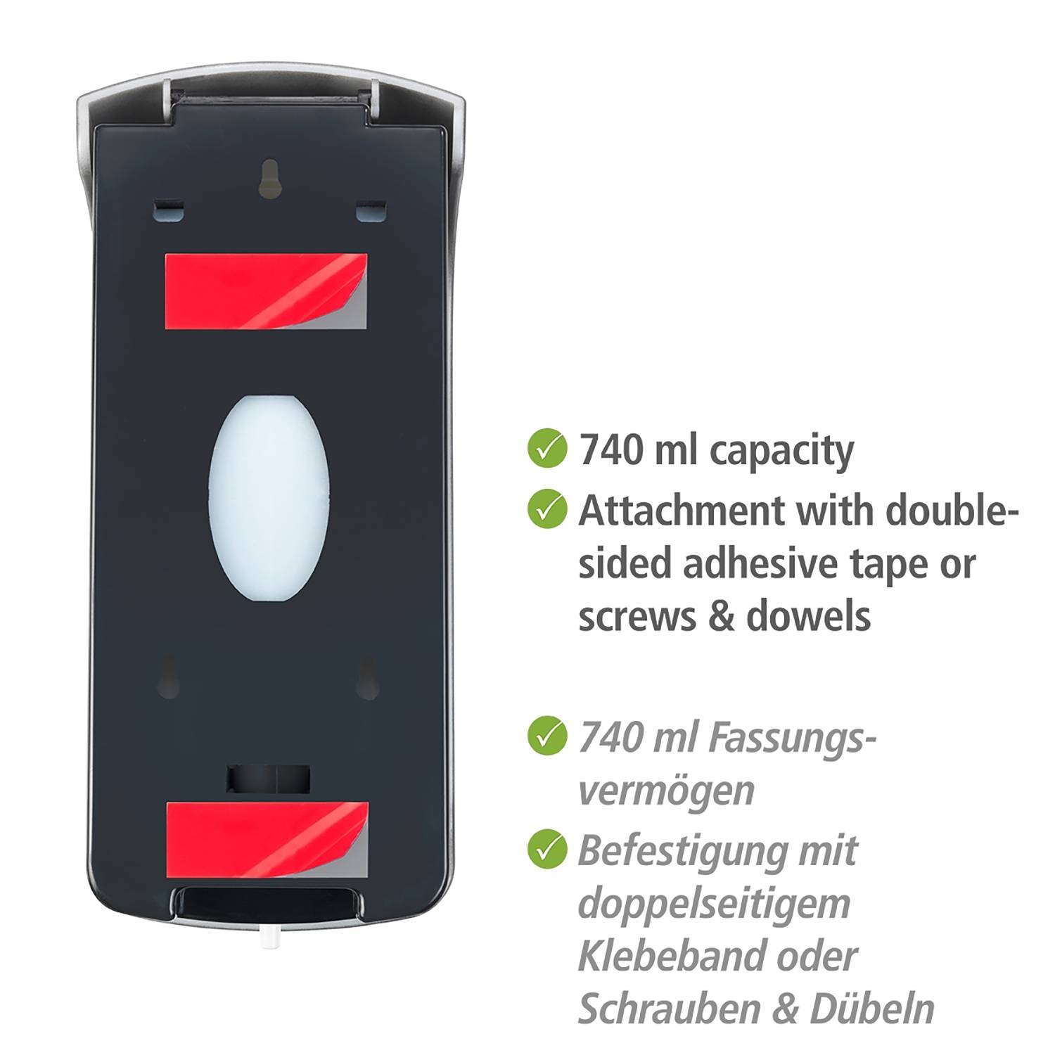 Ranera Desinfektionsmittelspender ABS Schwarz