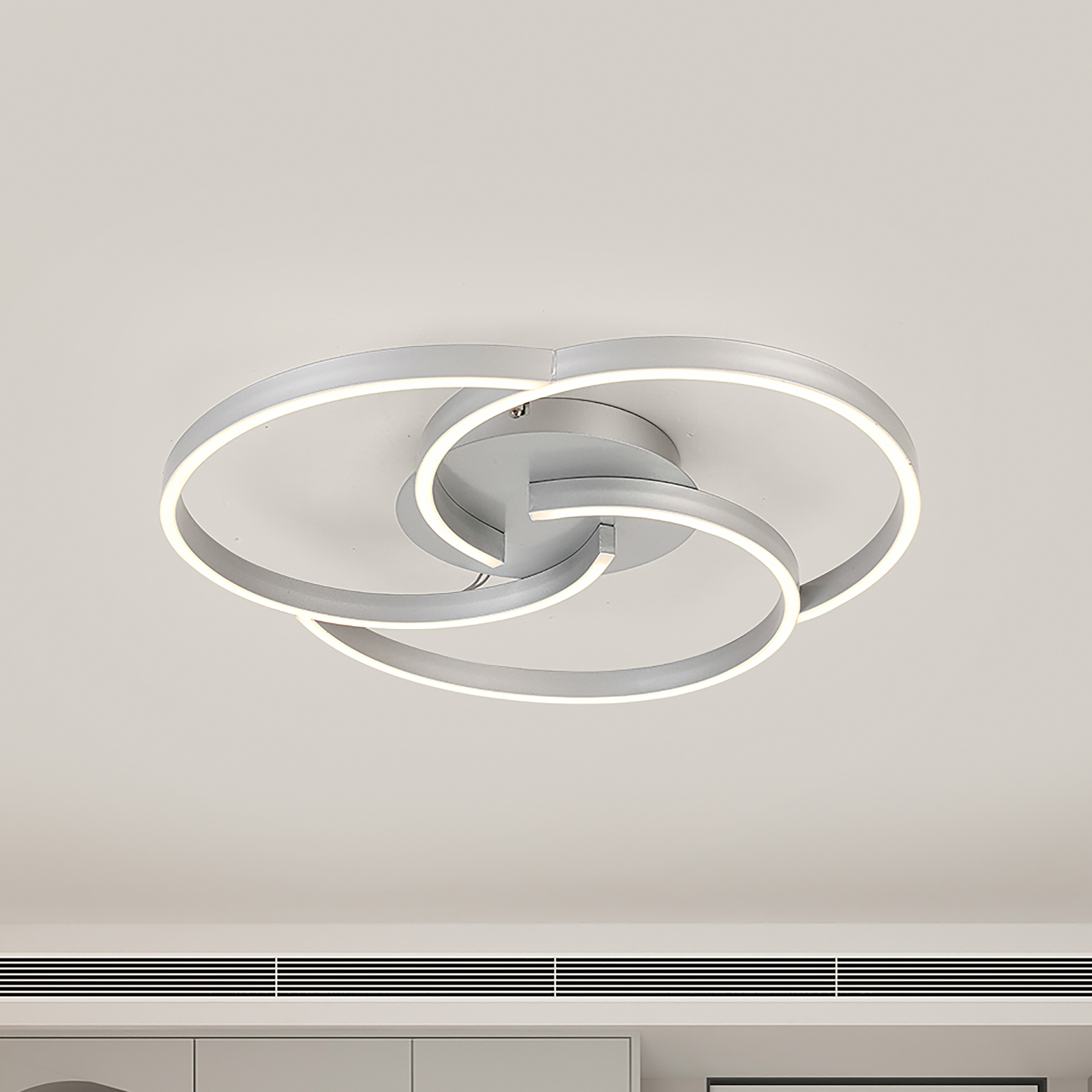 Kerstin LED-Deckenleuchte Aluminium Silber