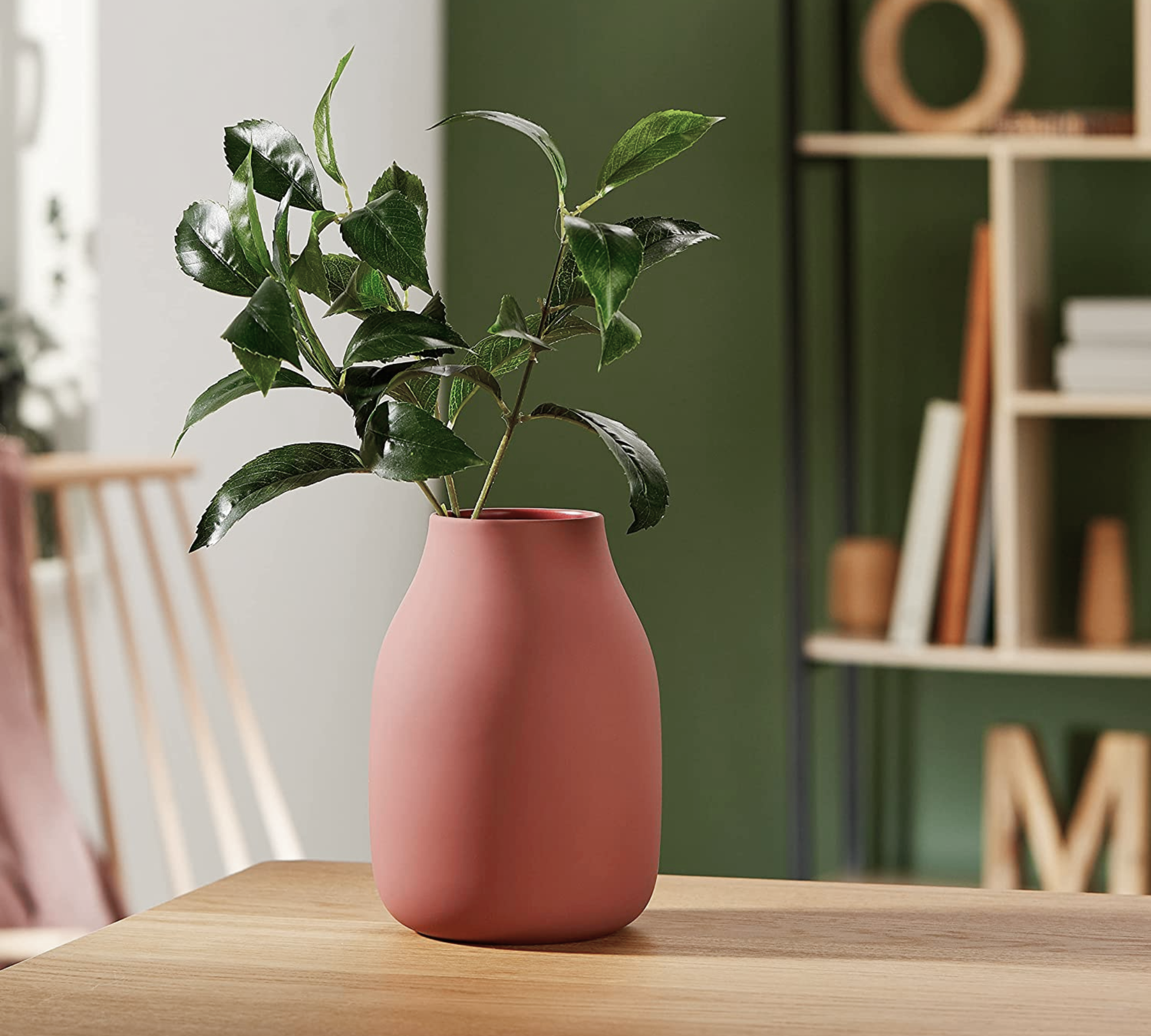 Color Porcelain Vase Withered Rose Height 20cm 65703