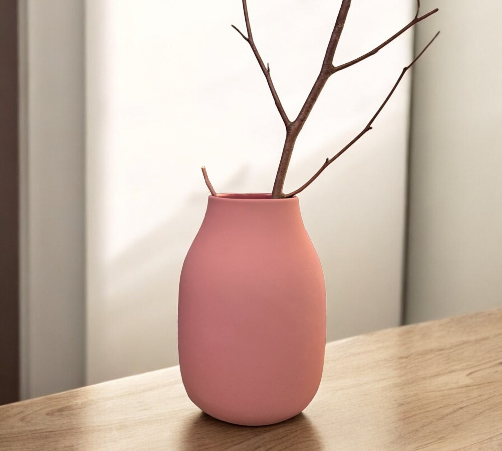 Color Porcelain Vase Withered Rose Height 20cm 65703