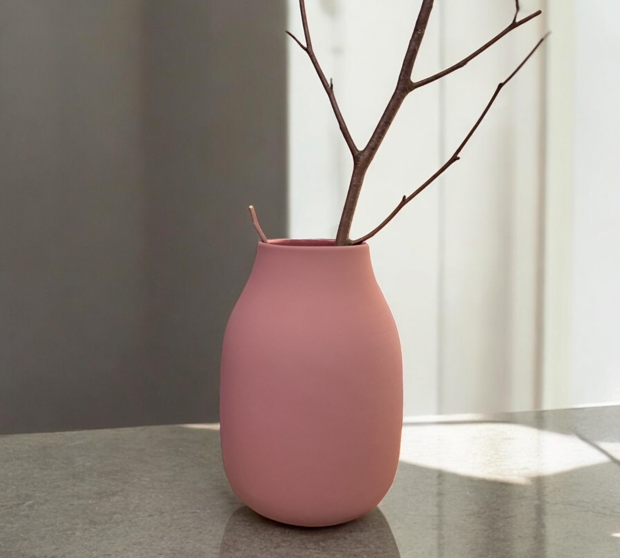 Color Porcelain Vase Withered Rose Height 20cm 65703