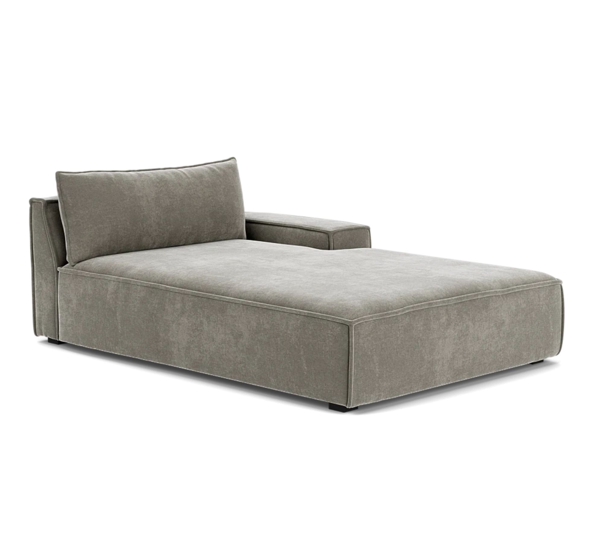 Daphne 1-Seater Chaise Longue Right Planet Grey Green