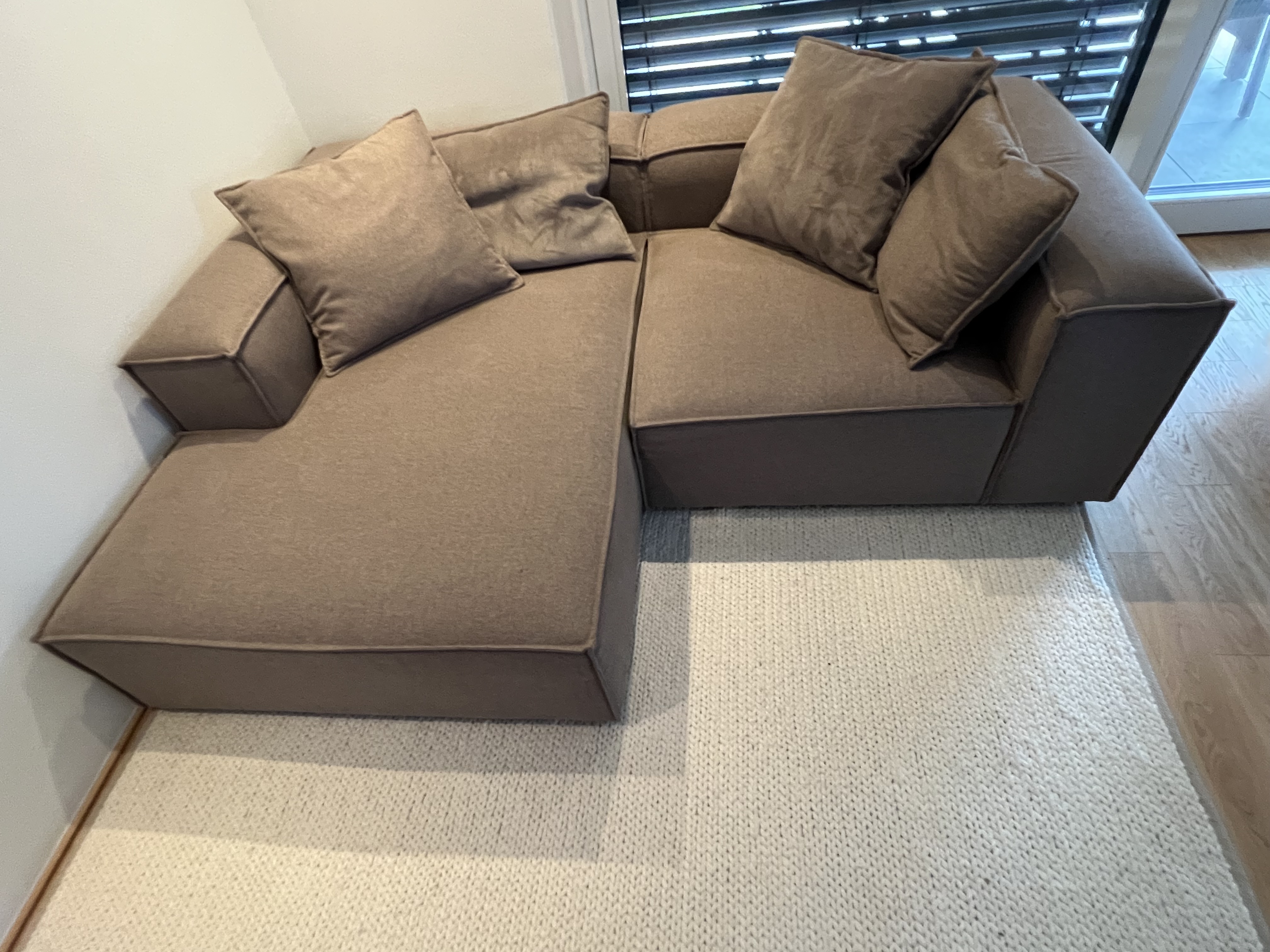 Lennon Modular Sofa Chaise Longue Left Taupe