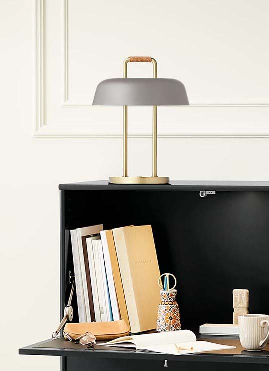 Heim Leuchte Tragbar mit Mini-USB-Anschluss Messing Grau