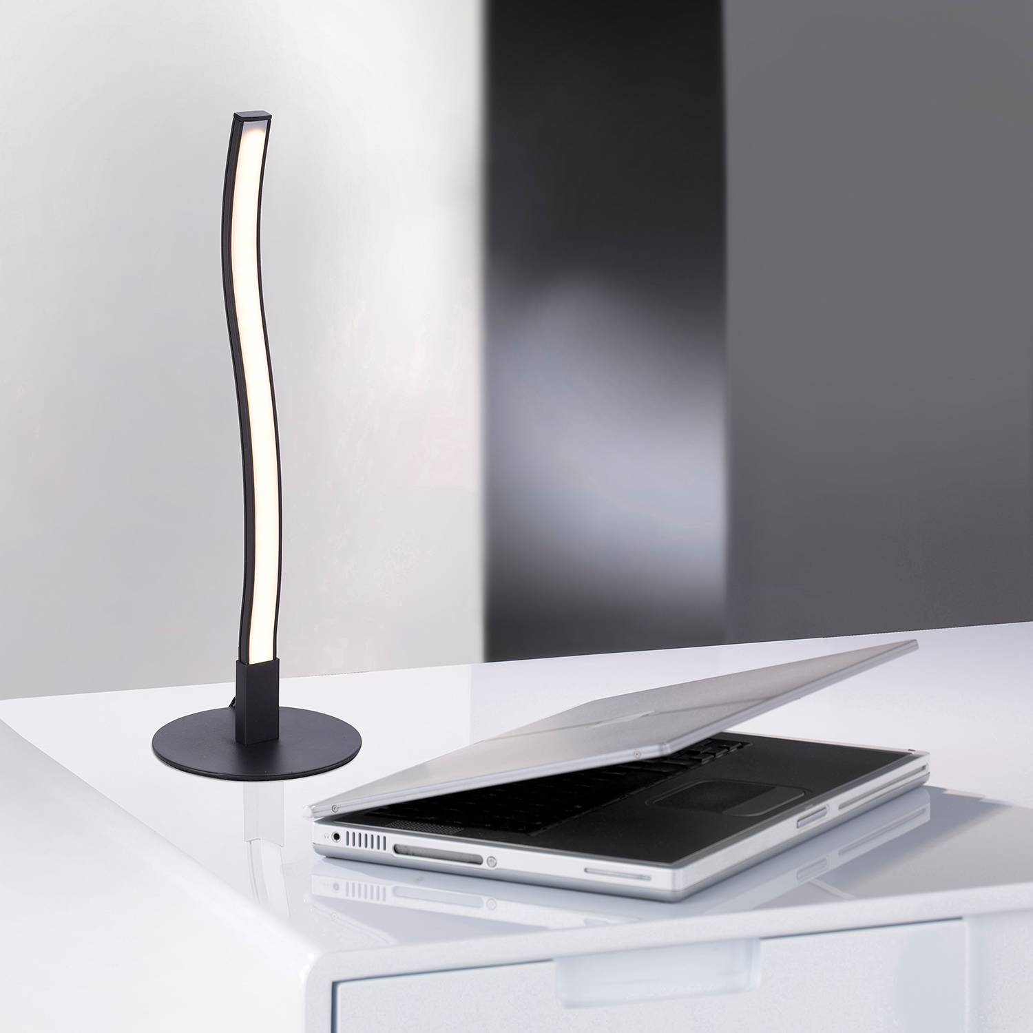 1-Flammig Wave LED-Tischleuchte Acrylglas Eisen  