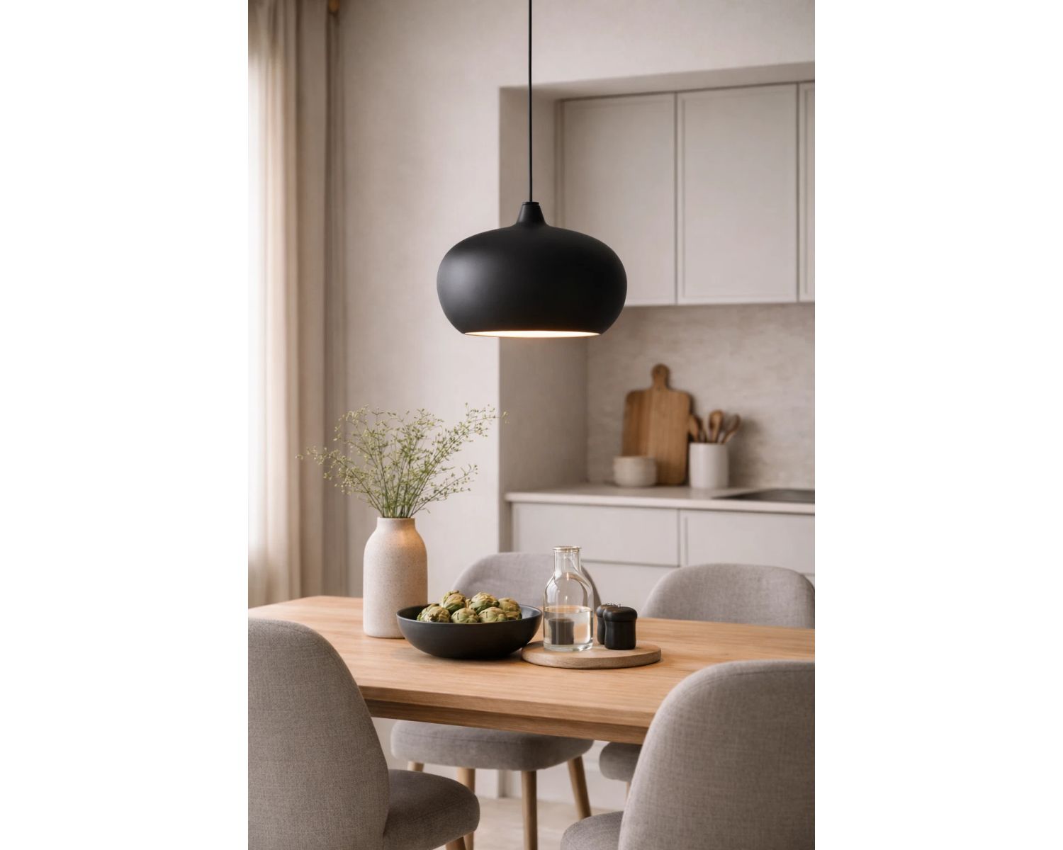 Apple Pendant Light Matte Black