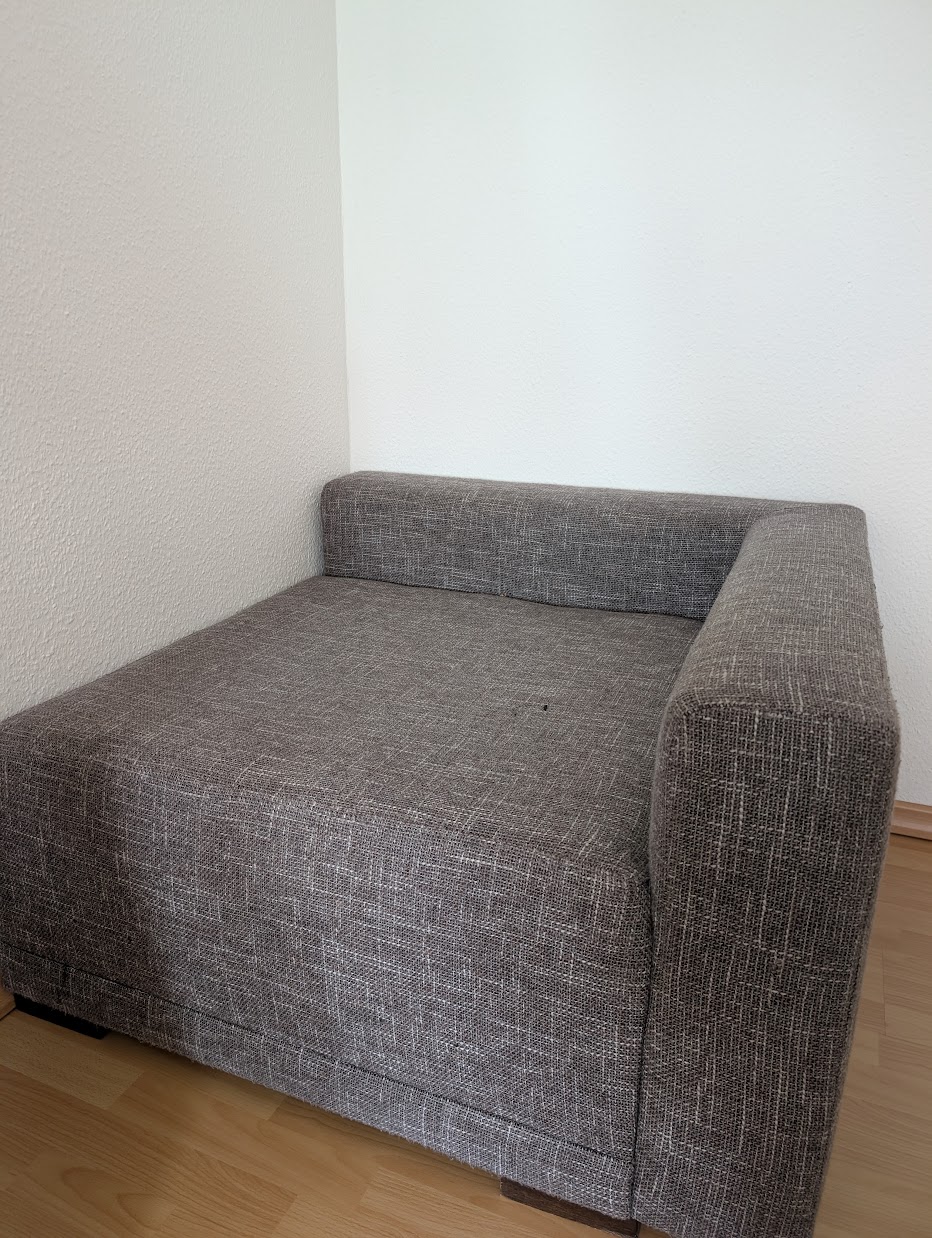 Set of 4 Modular Sofa Grey and Ottoman