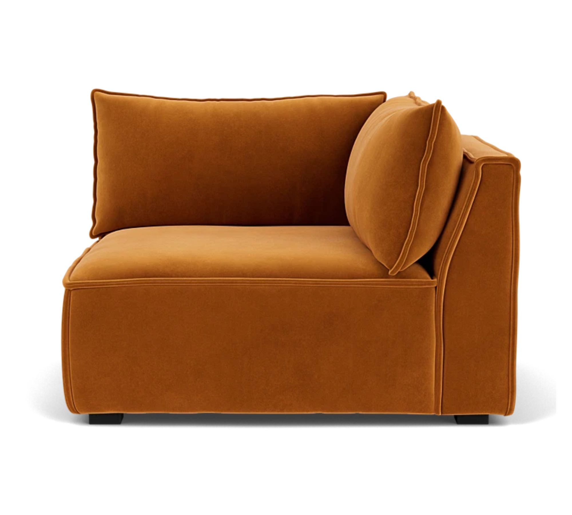 Daphne 1-Sitzer Eckmodul Links Velour Matt Amber