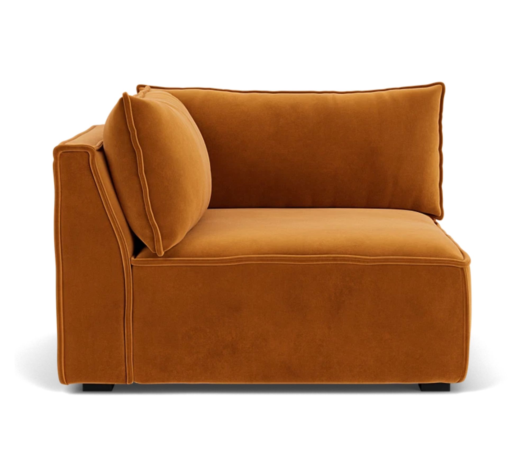 Daphne 1-Sitzer Eckmodul Links Velour Matt Amber