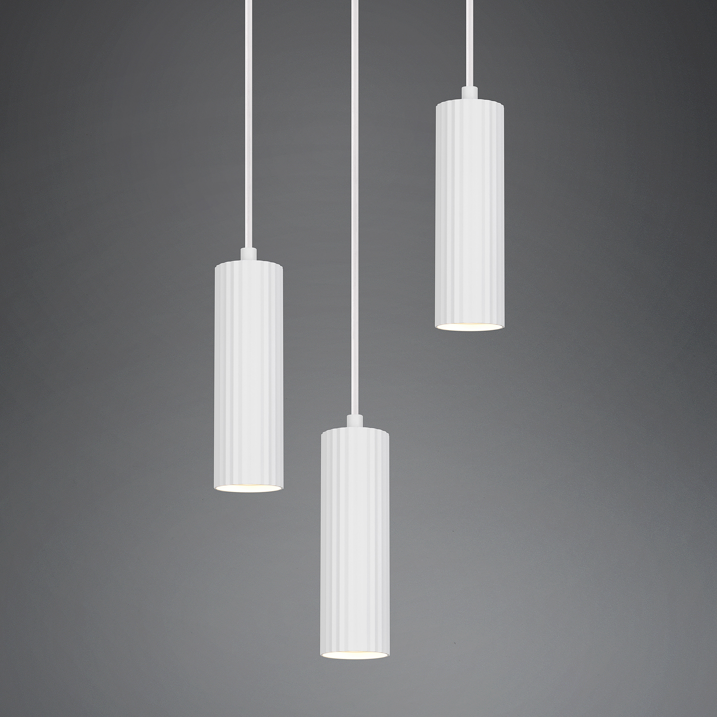 Soka Pendant Light Iron 3-bulb White